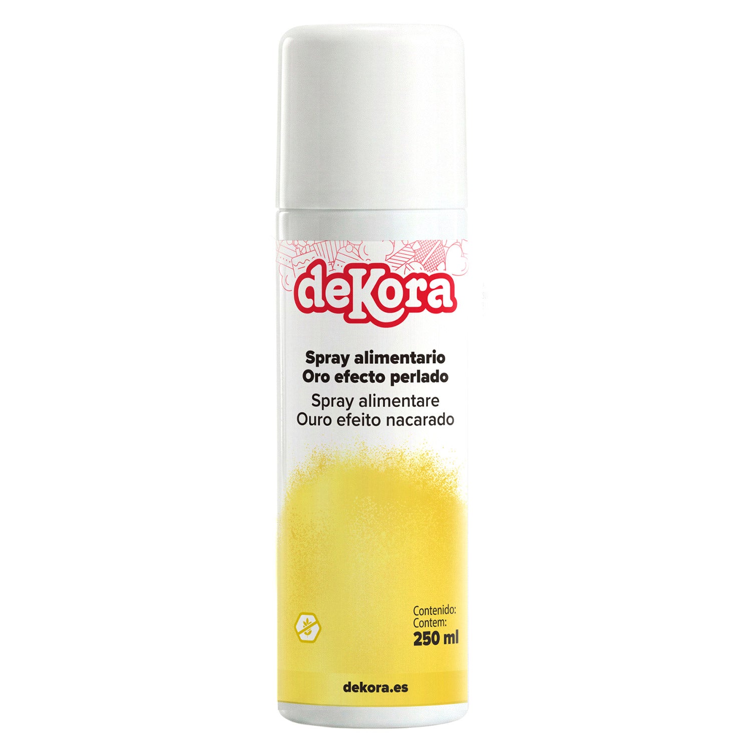SPRAY EFEITO PEROLADO OURO 250ML COM BOLA