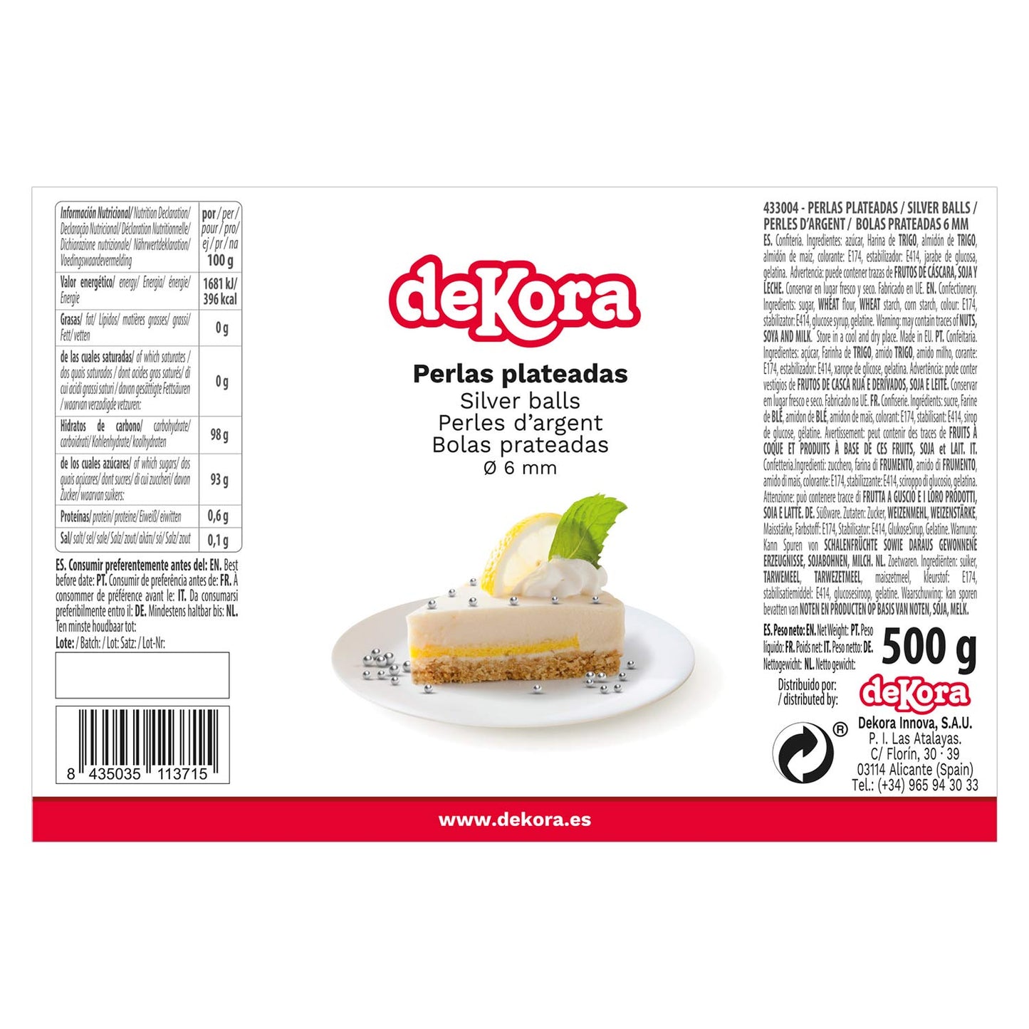 PERLE DI ZUCCHERO ARGENTO Ø 0.6CM 500GR