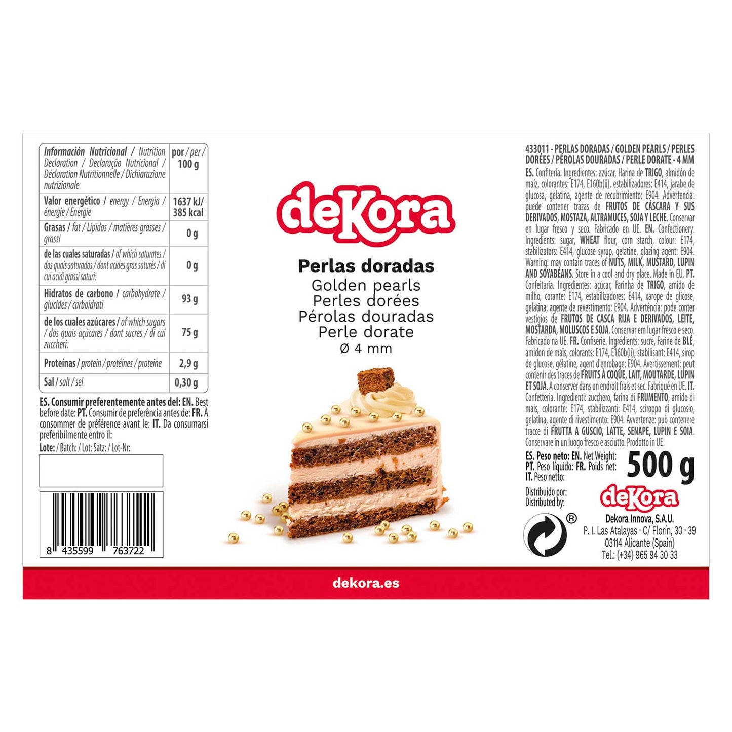 PÉROLAS DE AÇÚCAR OURO VELHO Ø 0.4CM 500GR