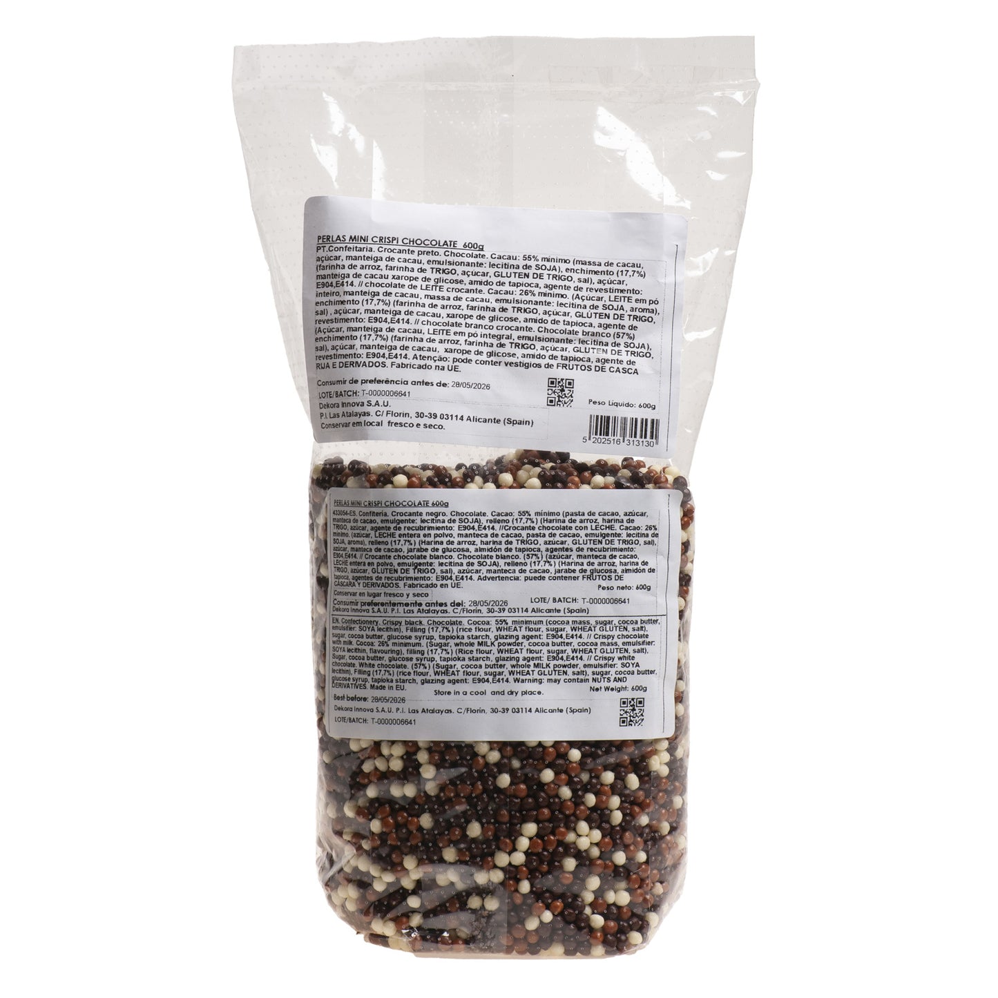 MINI PERLAS CHOCOLATE CRISPY 3 CHOCOLATES Ø 0.5CM 600GR