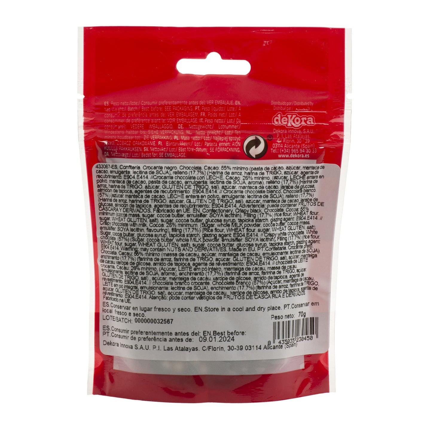 BLISTER MINI BOLITAS CRISPI CHOCOLATE SURTIDAS 70GR