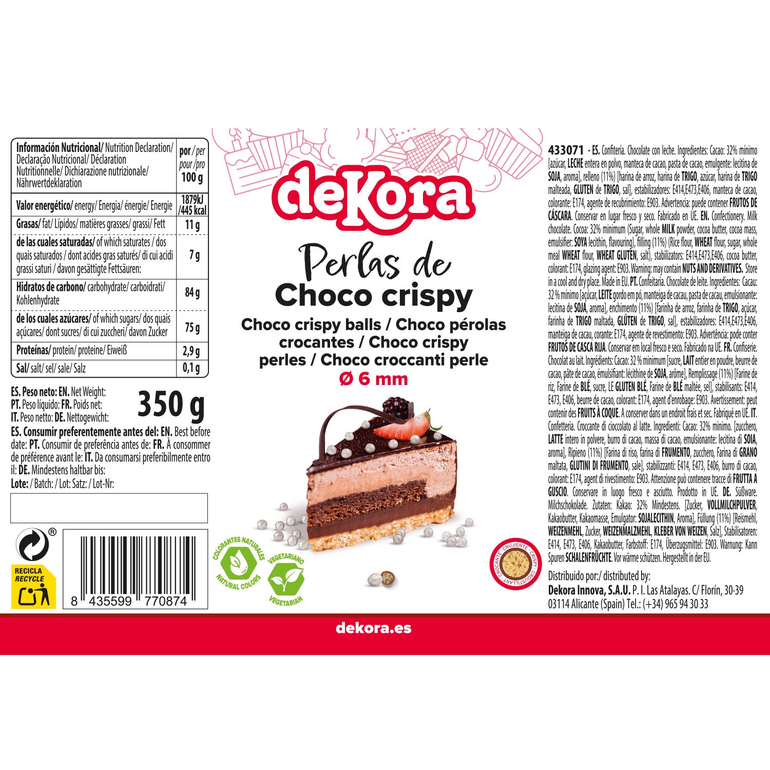 MINI PERLE CIOCCOLATO CROCCANTE ARGENTATE Ø 0.6CM 350GR