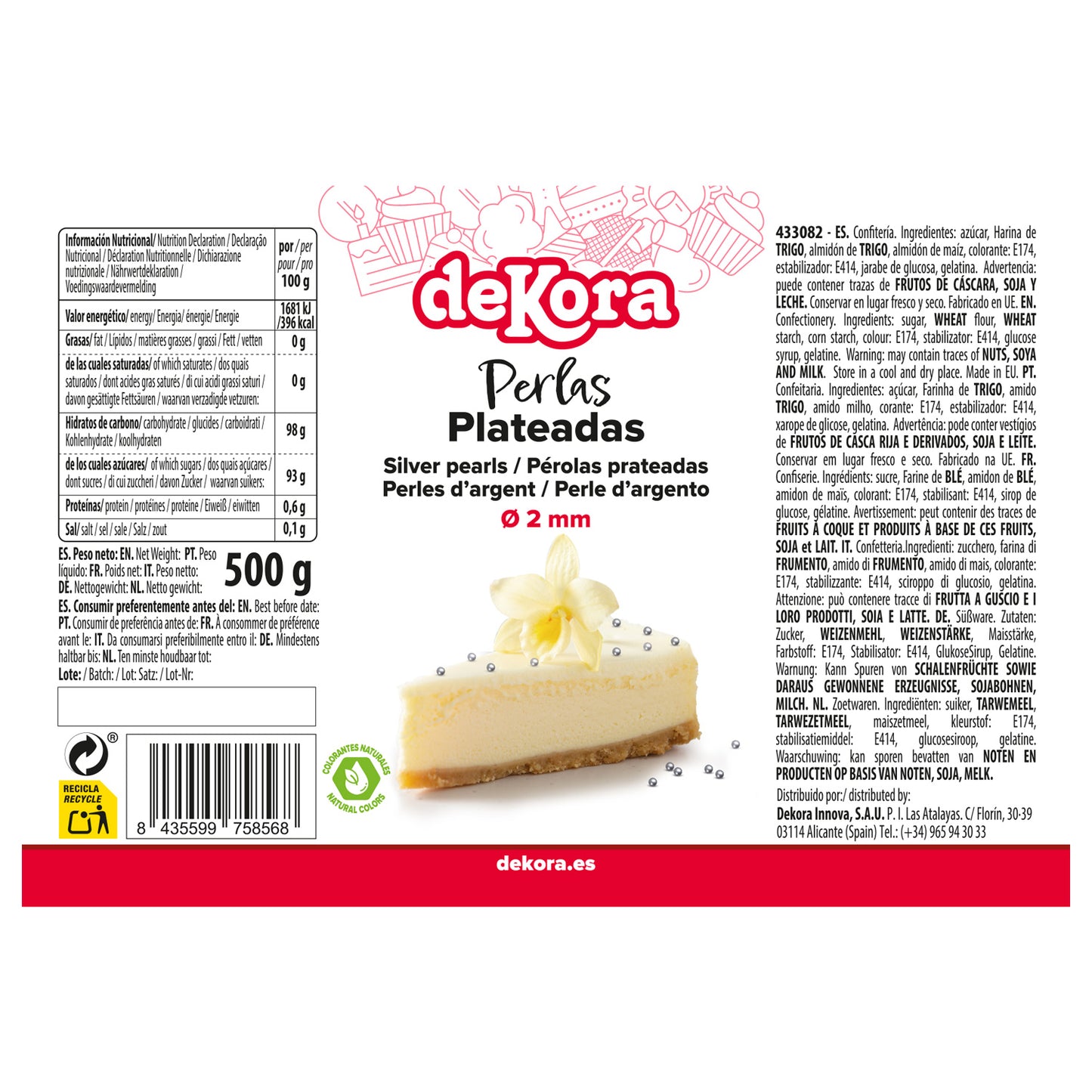 PÉROLAS DE AÇÚCAR DE PRATA Ø 0.2CM 500GR