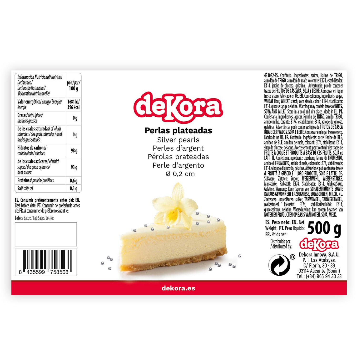 SUGAR SILVER PEARLS Ø 0.2CM 500GR