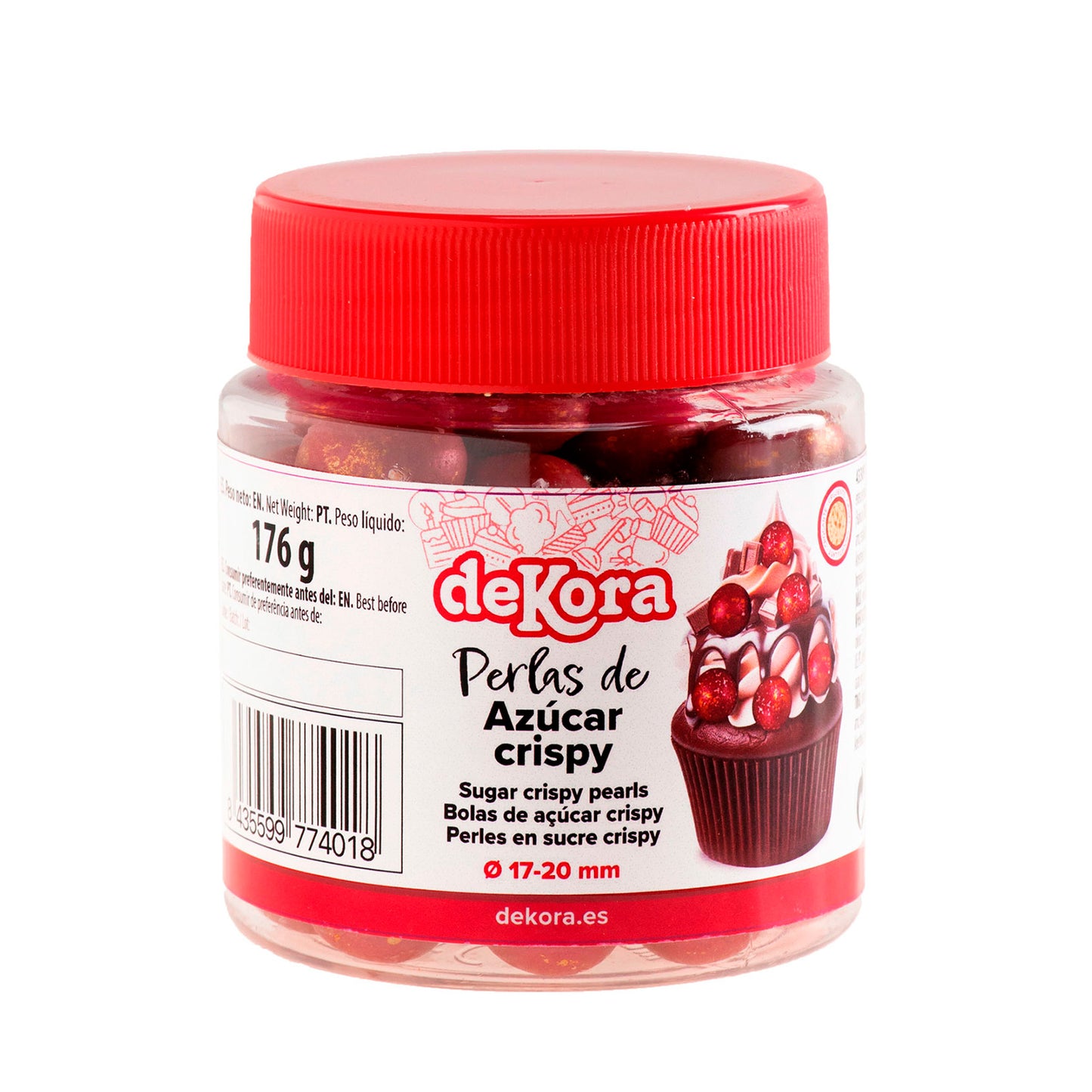 PERLE CROCCANTI AL CIOCCOLATO NATALE ROSSO-ORO Ø1,7-2CM 176G