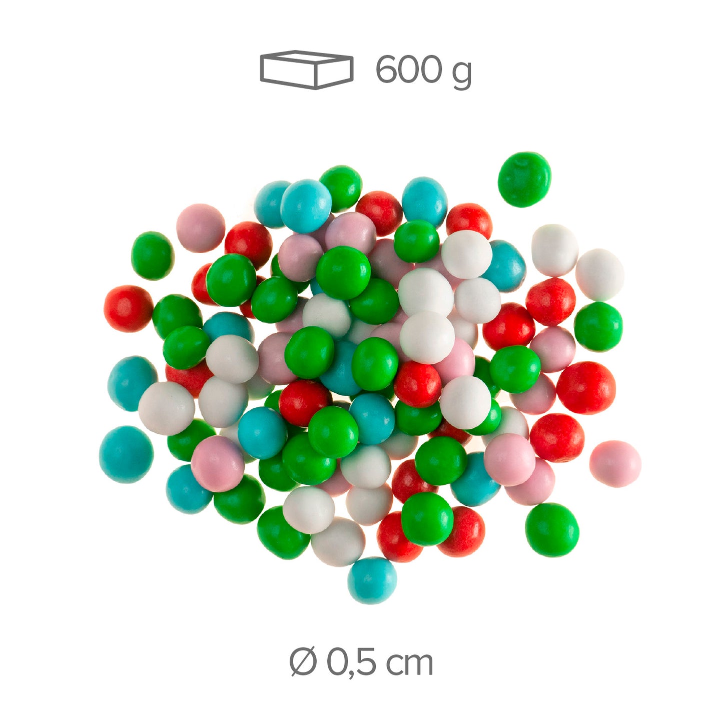 MINI PERLAS DE AZUCAR CRISPY MULTICOLORES Ø 0.6CM 600G