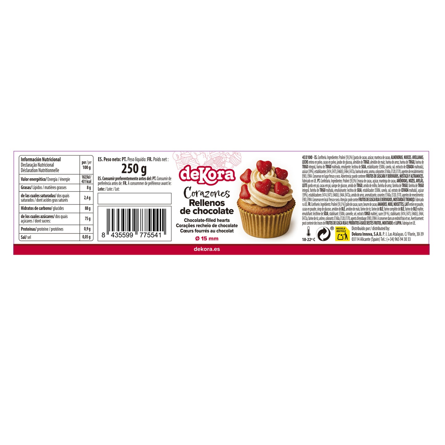 RÁGEAS DE CHOCOLATE CORAÇÃO 250G