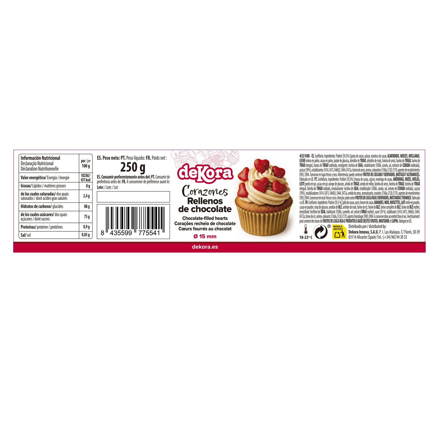 CONFETTI DI CIOCCOLATO CUORE 250G