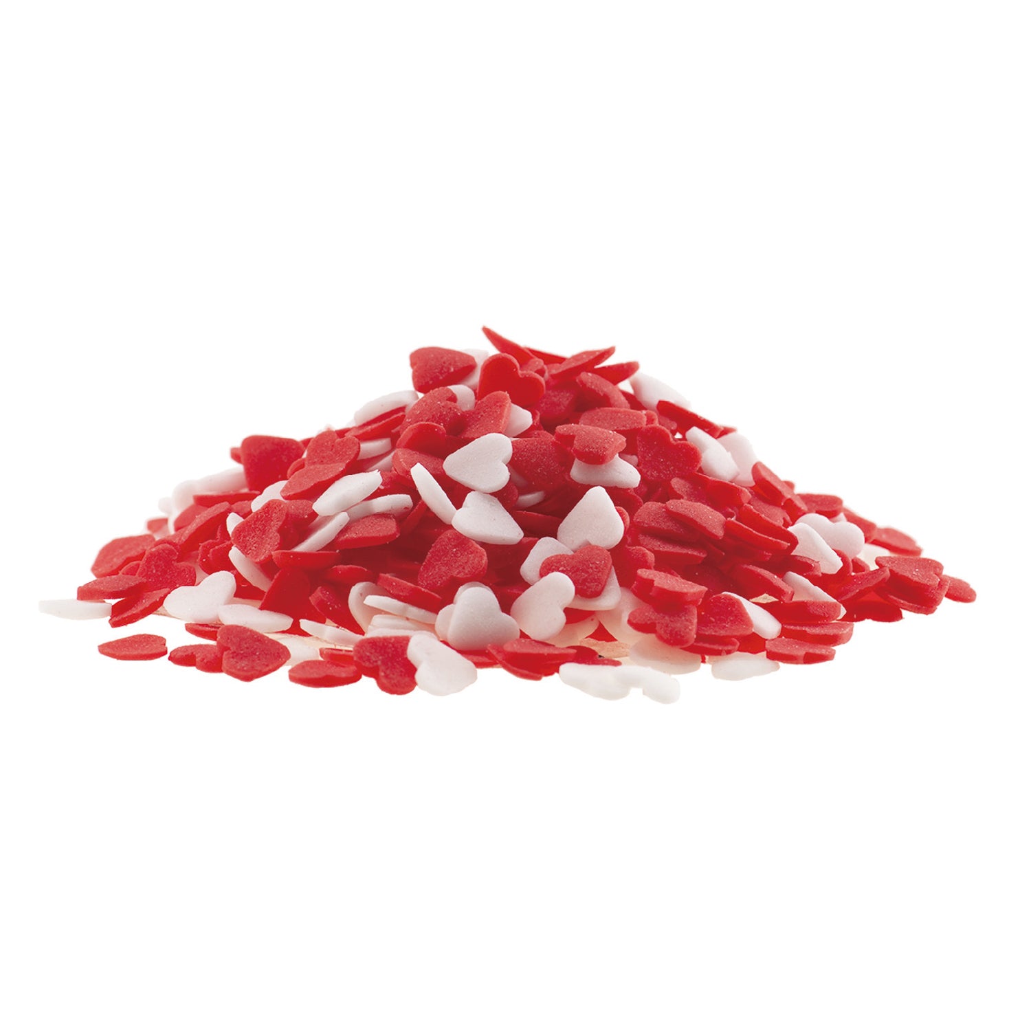 RED AND WHITE HEARTS SPRINKLE MIX 100G