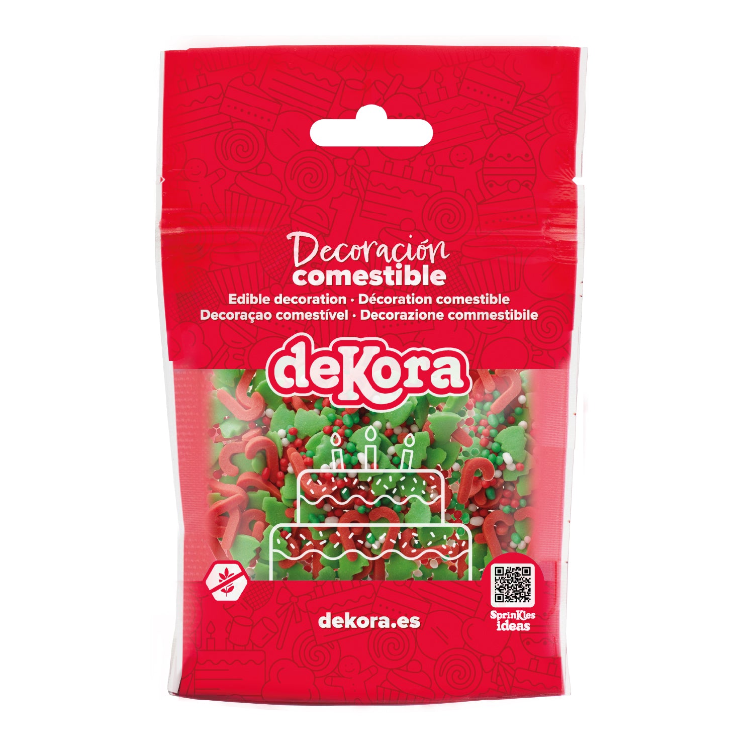 SPRINKLE MIX DE GRANULADOS DE NATAL VERMELHO E VERDE 100G