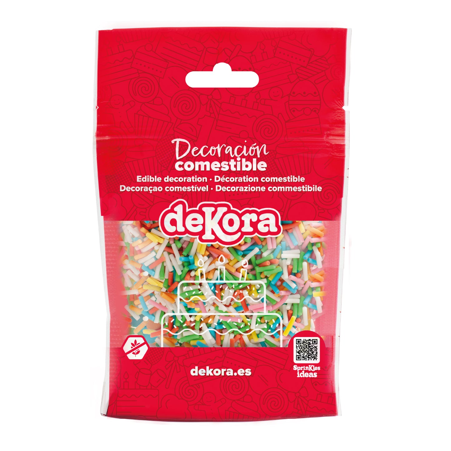 CONFETTI VERMICELLES SUCRE COULEURS ASSORTIES 100 GR