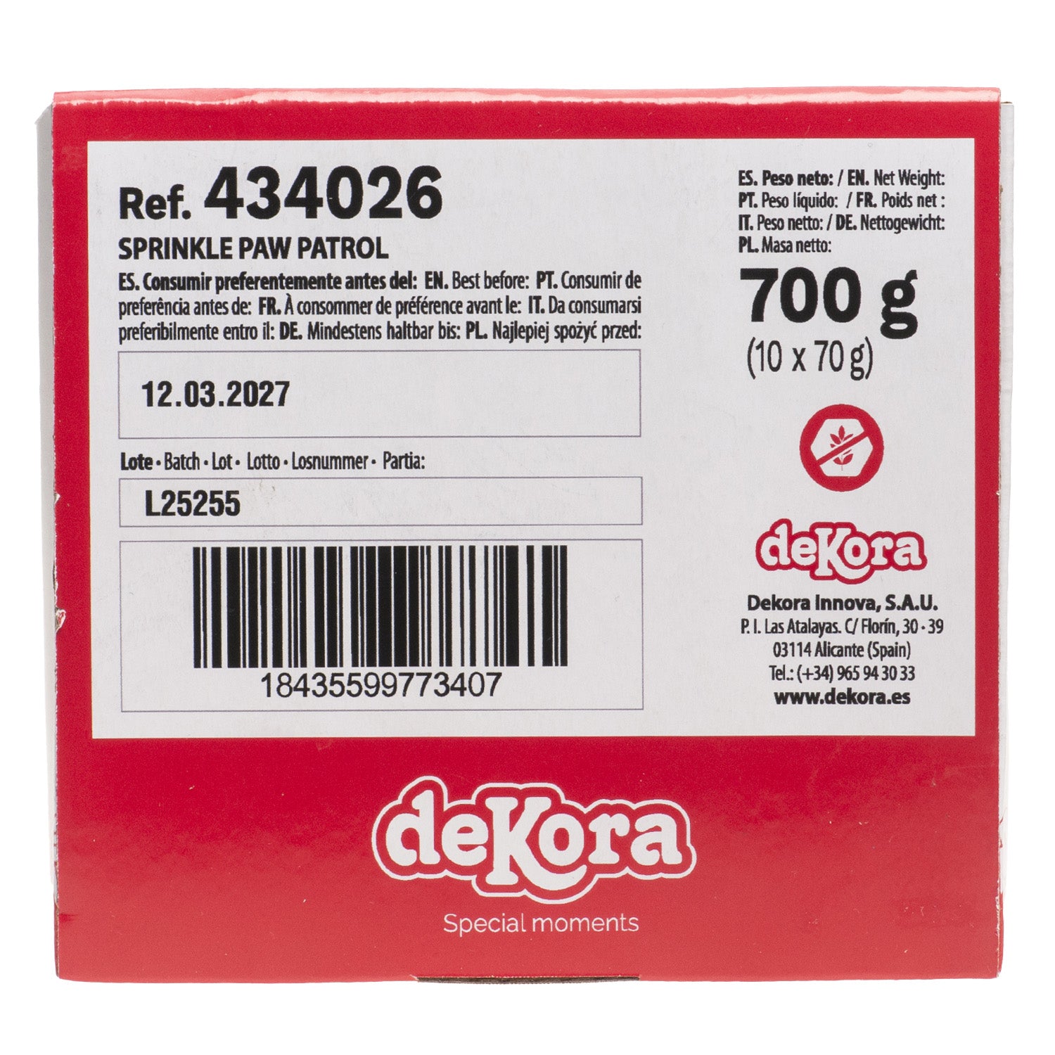 MISTURA DE CONFEITOS PAW PATROL 70G (3X23.3G)