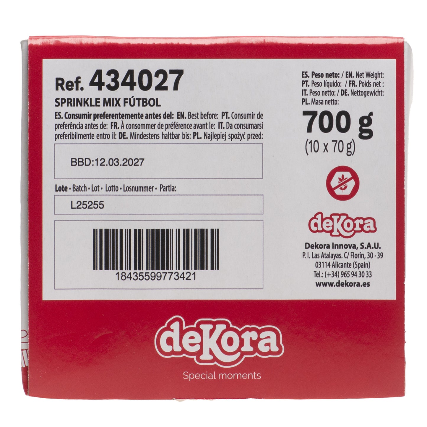 SPRINKLE MIX FÚTBOL 70G (3X23.3G)