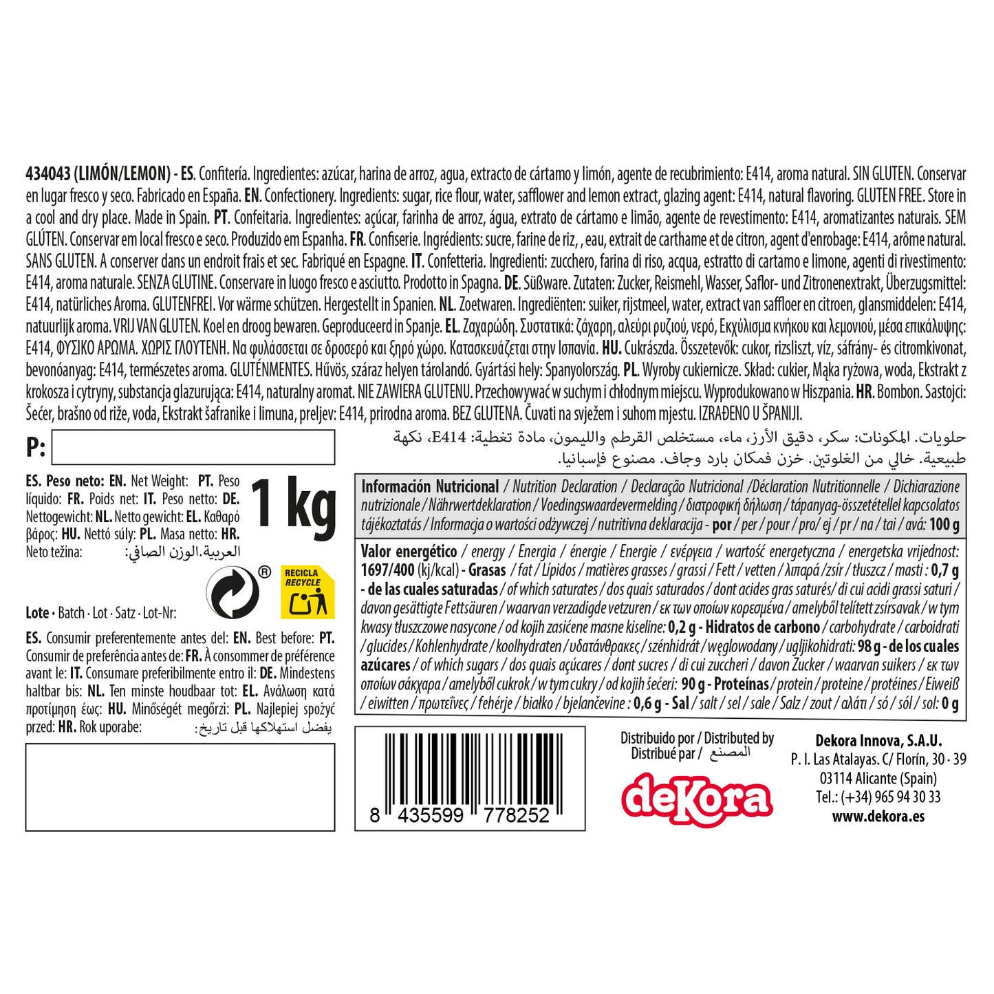 DEKOCRUNCHIES SAPORE DI LIMONE 1KG