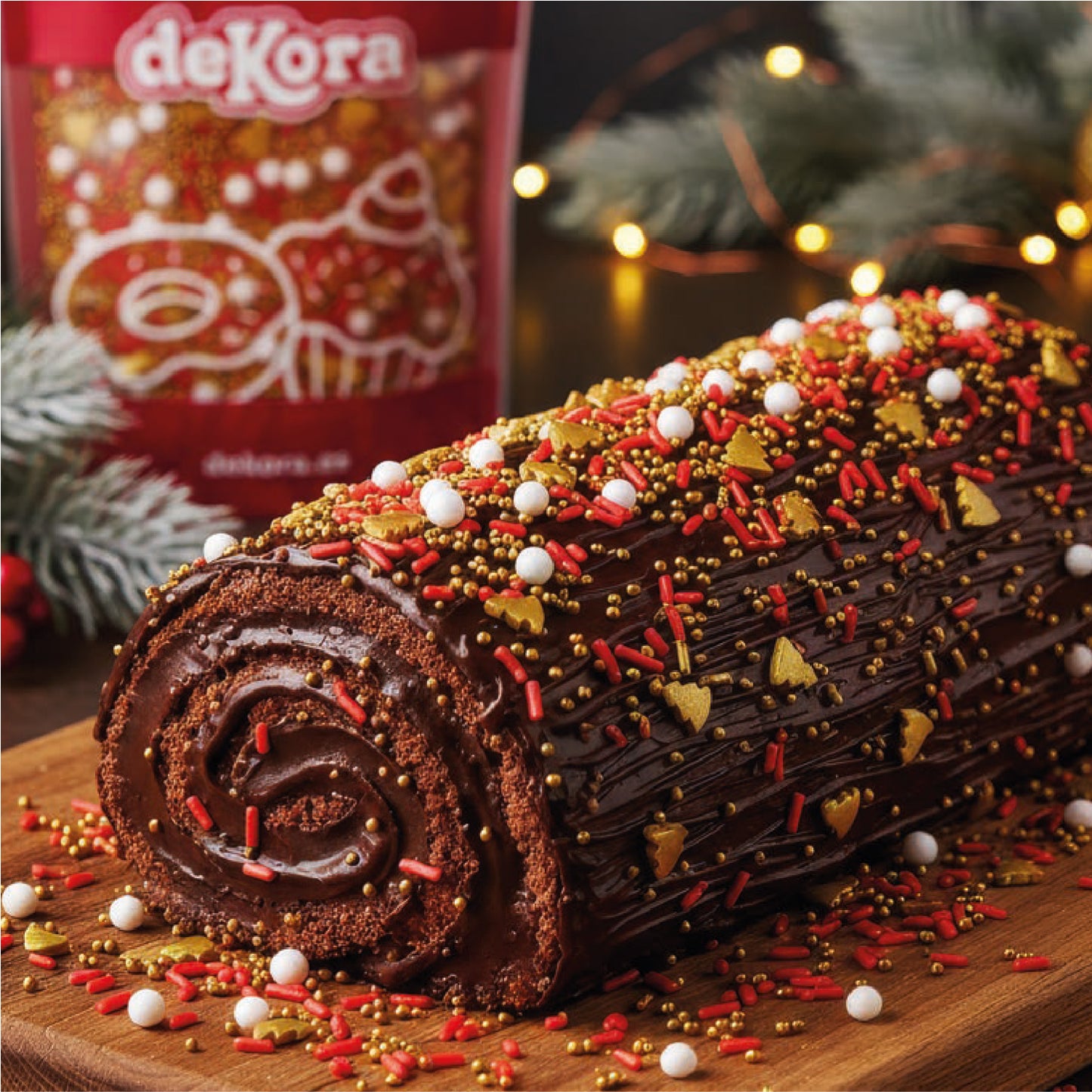 MIX DI SPRINKLES ALBERO ROSSO E PERLE SANTAS MAGIC 100GR