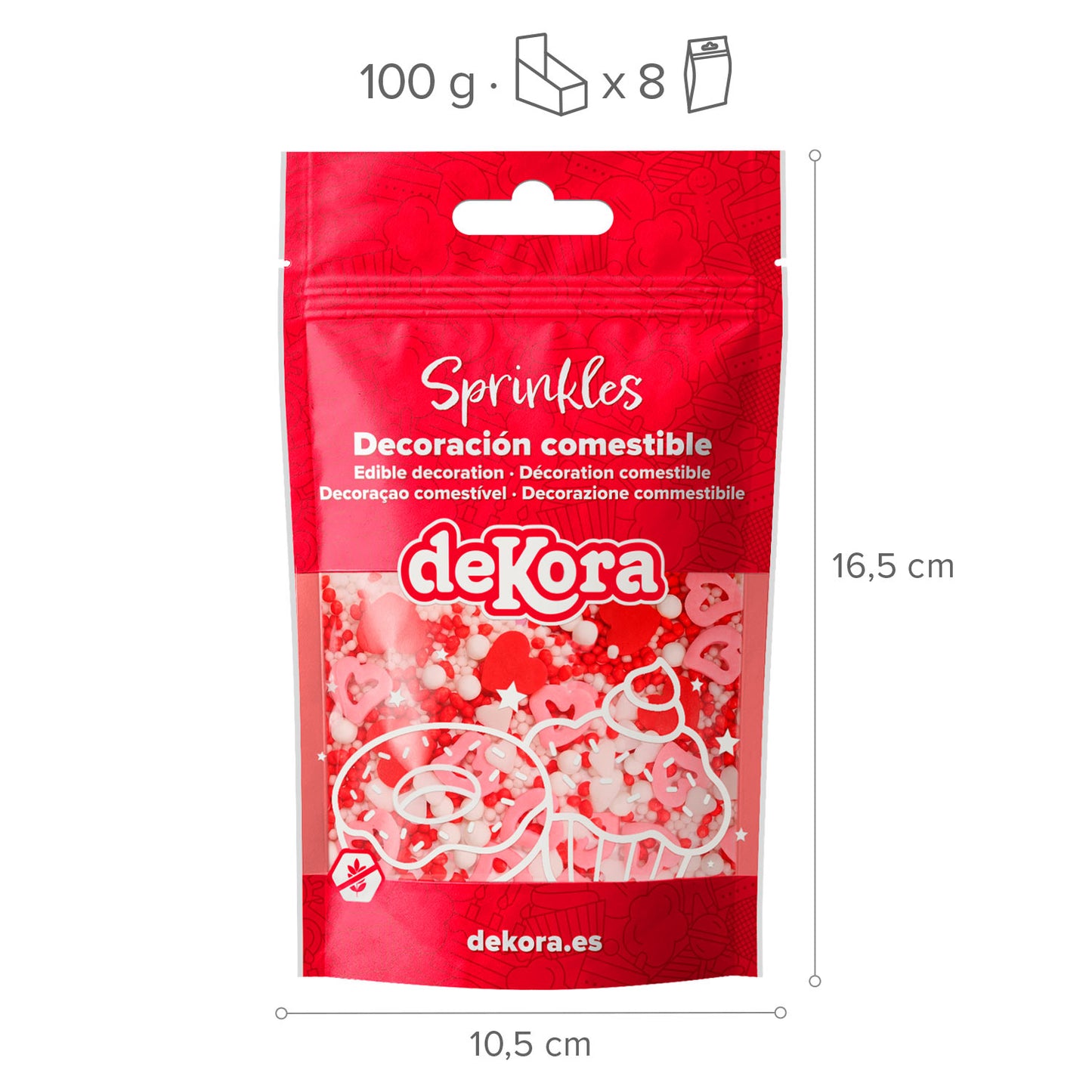 MIX DI SPRINKLES CUORI CRUNCHIES E PERLE BE MY LOVE 100GR