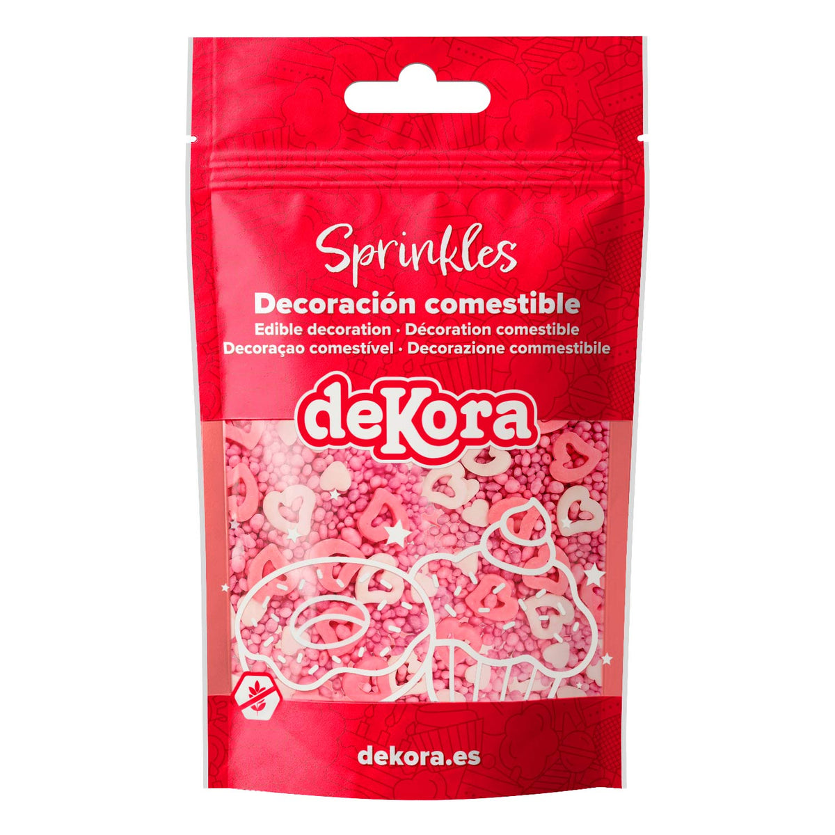 MÉLANGE DE SPRINKLES CŒURS CREUX ET PERLES SWEET LOVE 100GR