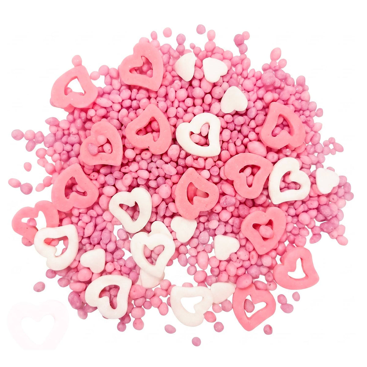MÉLANGE DE SPRINKLES CŒURS CREUX ET PERLES SWEET LOVE 100GR