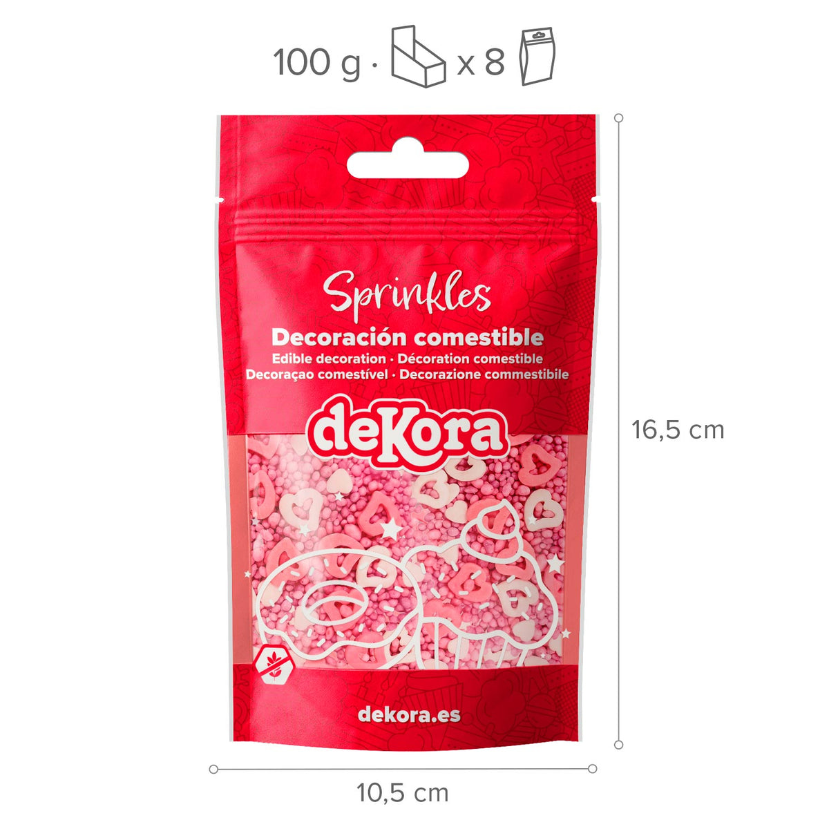 MÉLANGE DE SPRINKLES CŒURS CREUX ET PERLES SWEET LOVE 100GR