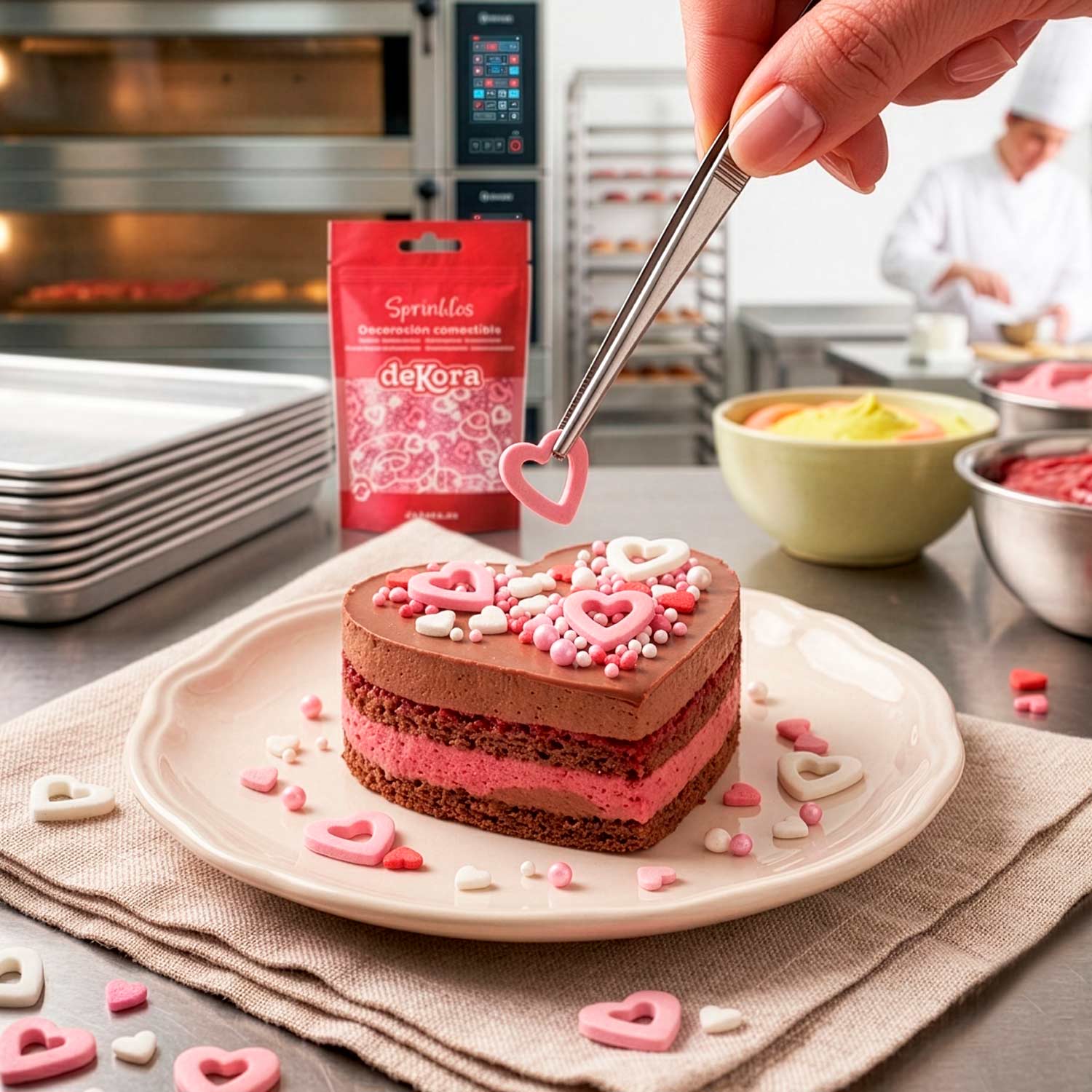 MÉLANGE DE SPRINKLES CŒURS CREUX ET PERLES SWEET LOVE 100GR