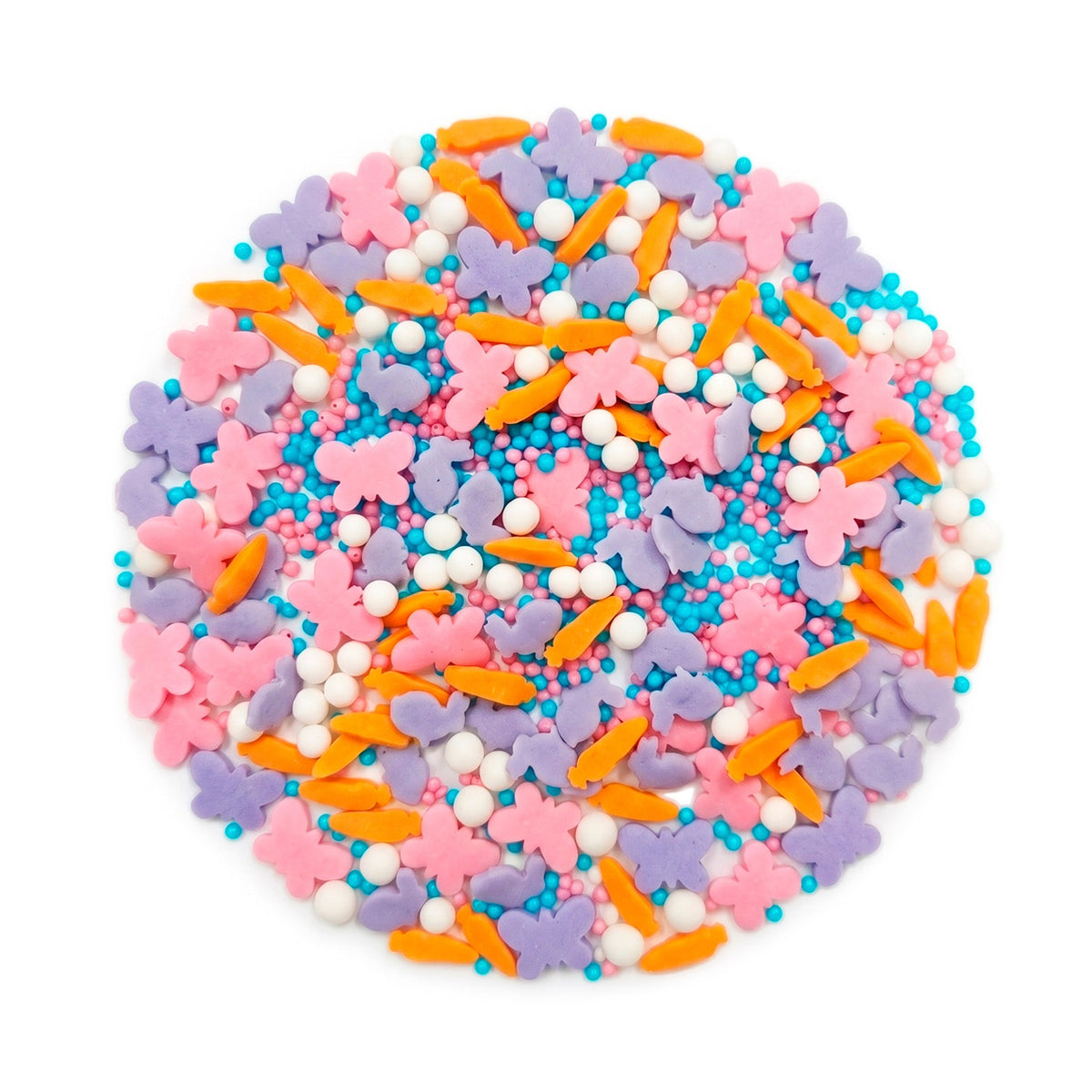 MIX DE SPRINKLES COELHO, CENOURA E BORBOLETA FUNNY BUNNY 100