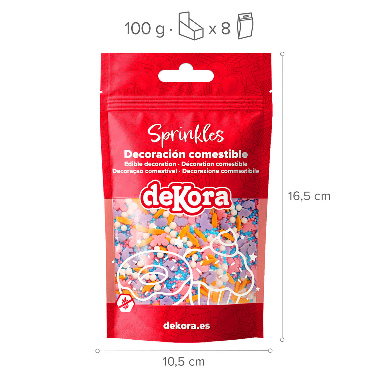 MIX DE SPRINKLES COELHO, CENOURA E BORBOLETA FUNNY BUNNY 100