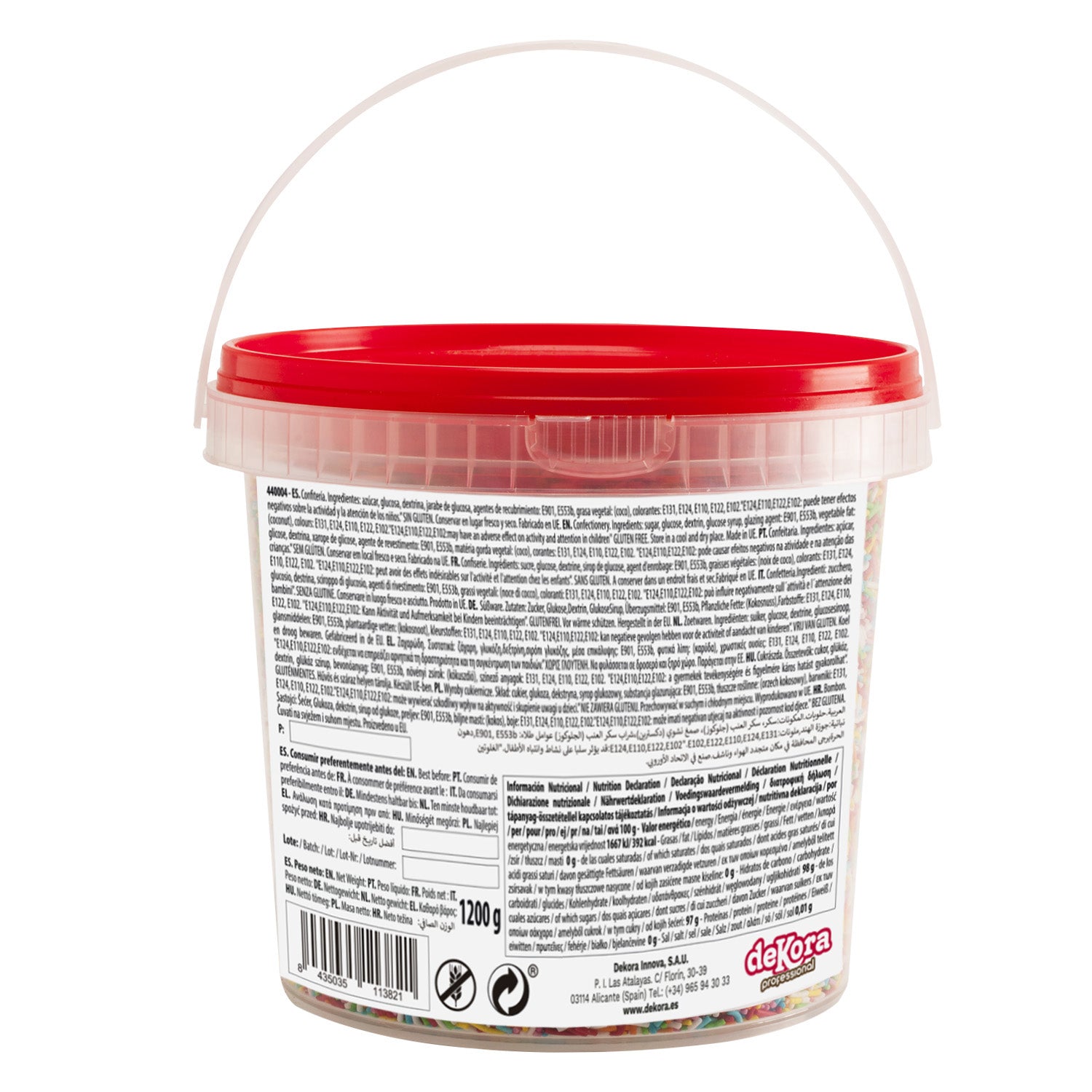 FIDEO DE AZÚCAR COLOR SURTIDO 1.2KG