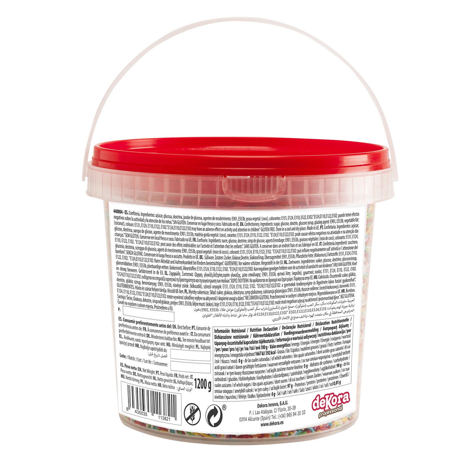 FIDEO DE AZÚCAR COLOR SURTIDO 1.2KG