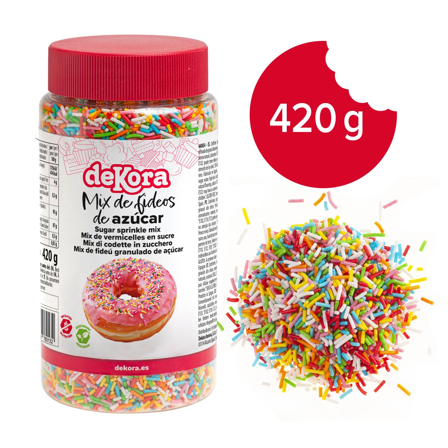 FIDEO DE AZÚCAR COLORES 420GR