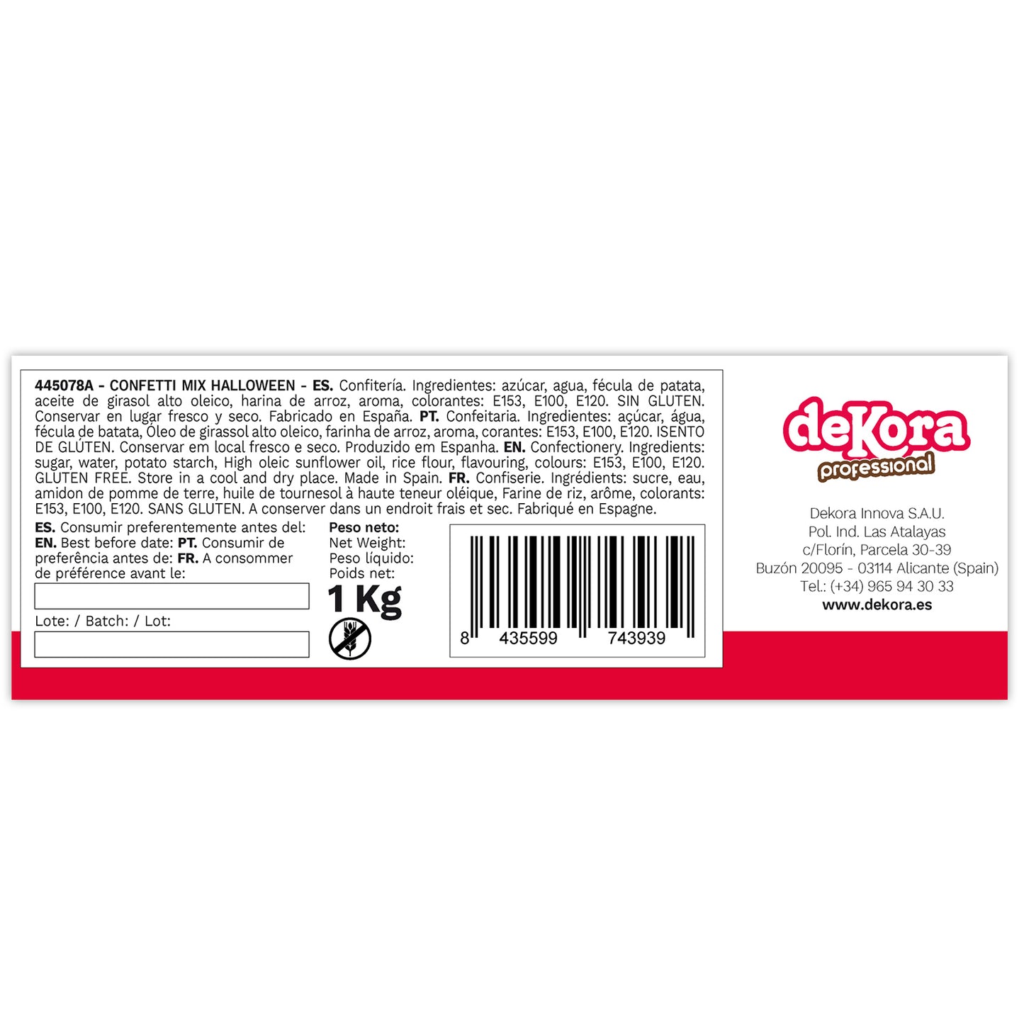 CONFETTI MIX HALLOWEEN (PUMPKIN, GHOST AND BAT) 1KG