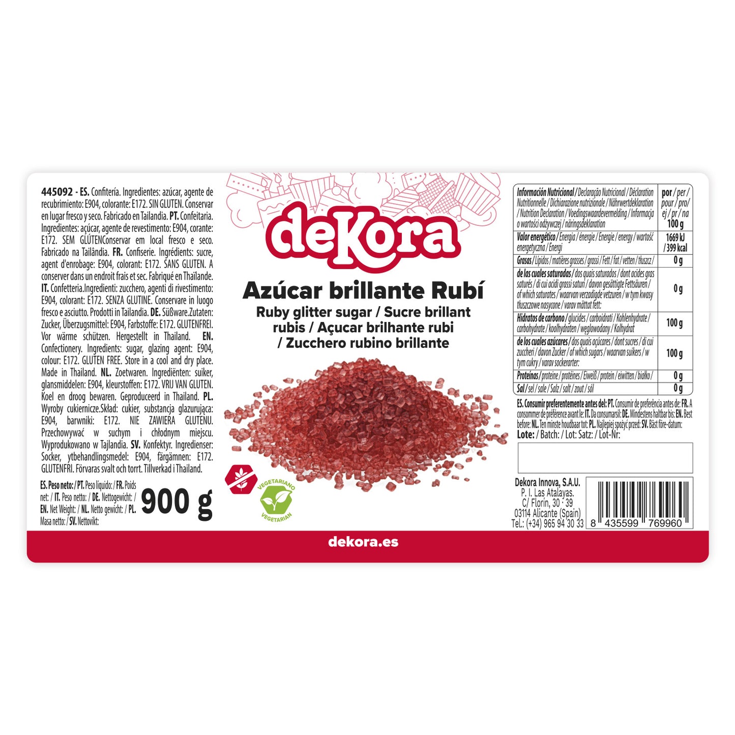 AÇUCAR BRILHANTE RUBY 900 GR