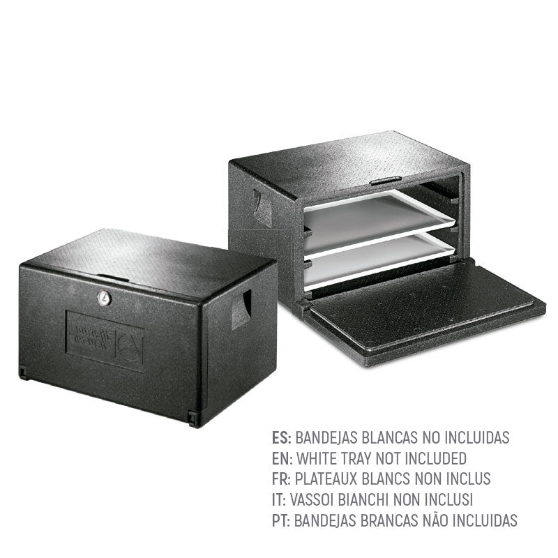 UNIVERSAL SIDE COMBI INSULATED BOX 3 TRAYS WITH THERMOMETER 68 x 49 CM
