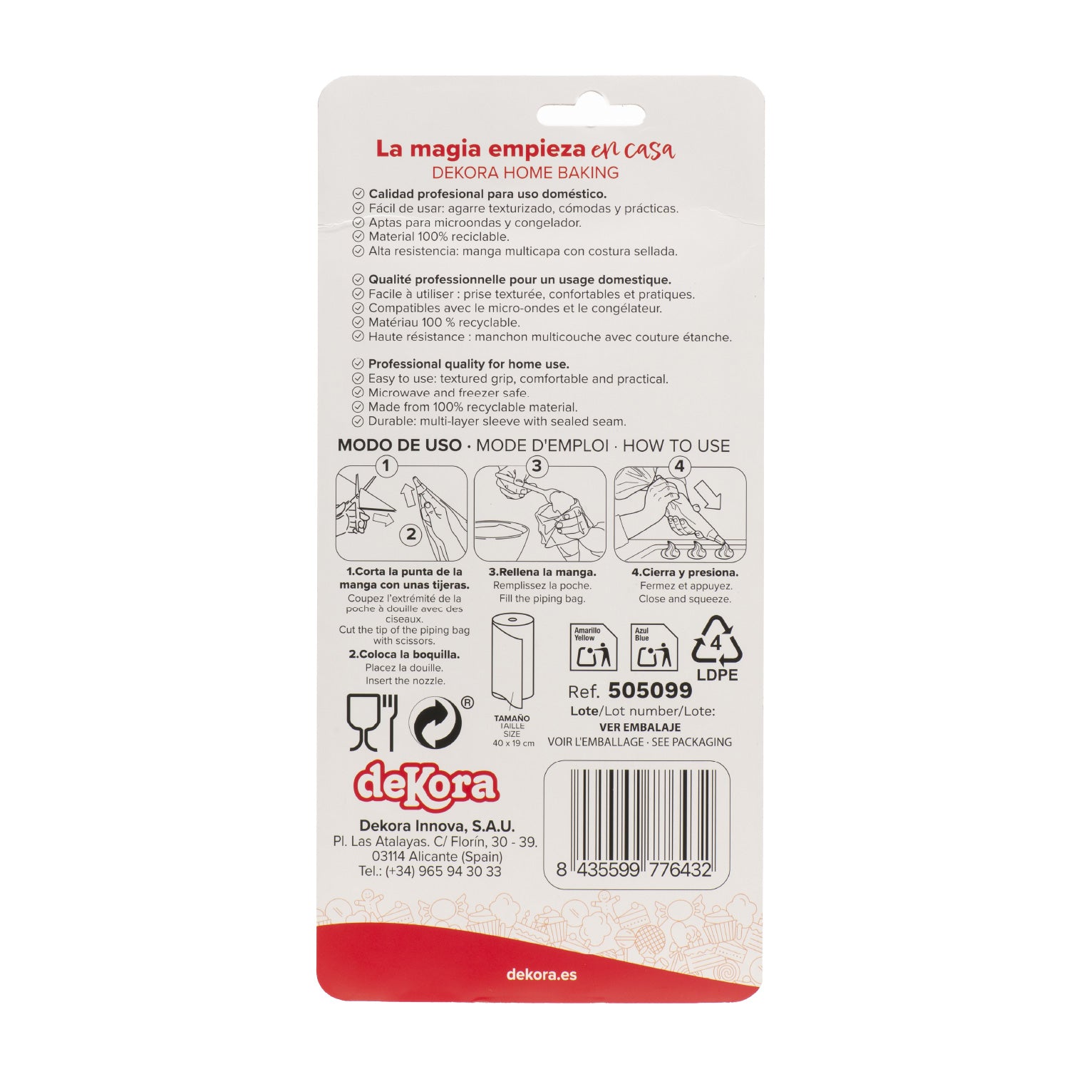 KIT DE DÉCORATION 10 SACS-3 DOUILLE RÉUTILISABLES ASSORTIES