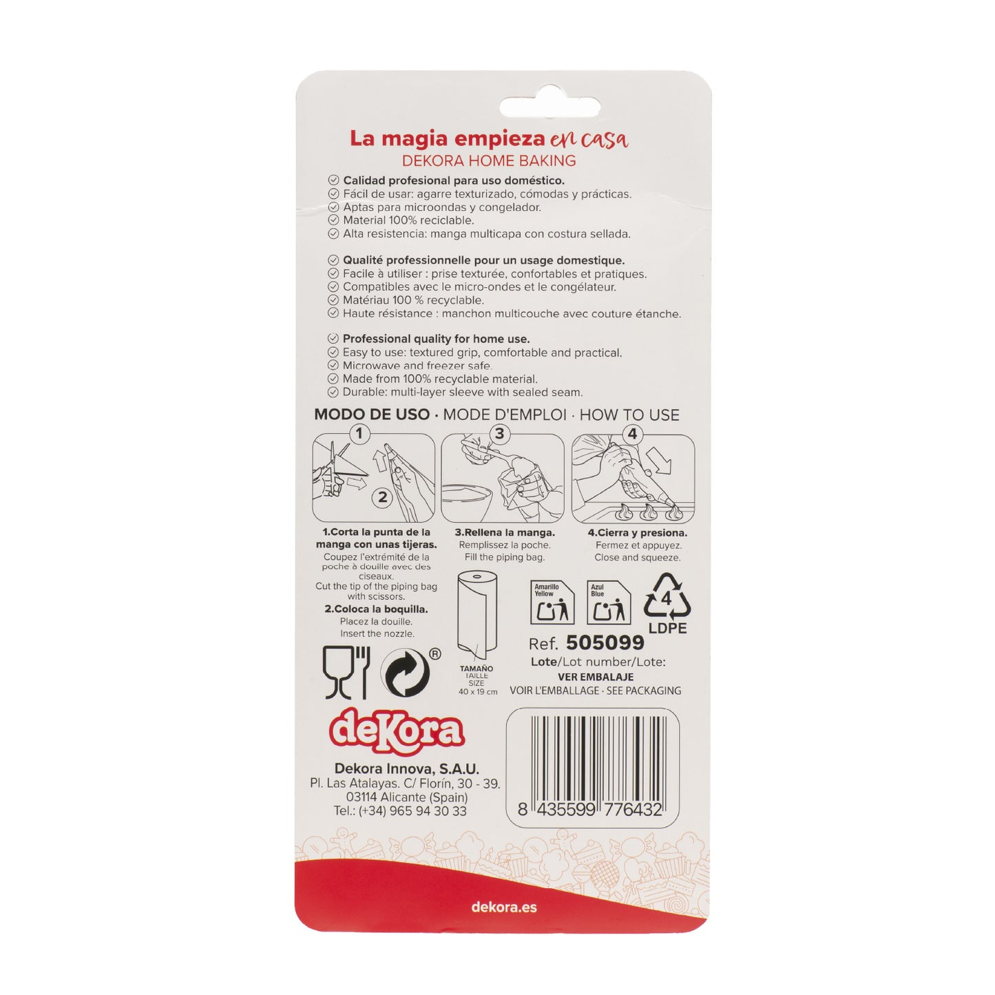 KIT DE DÉCORATION 10 SACS-3 DOUILLE RÉUTILISABLES ASSORTIES