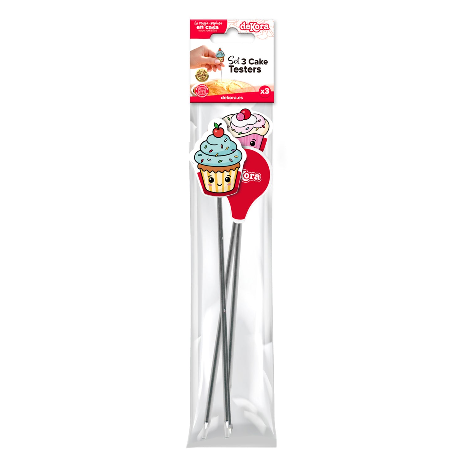 PACK 3 CAKE TESTERS ACERO INOX- DEKORA HOME BAKING