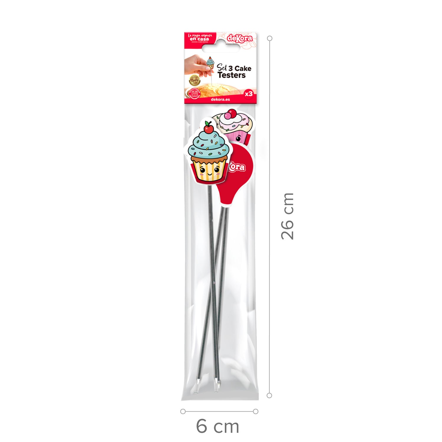 PACK 3 CAKE TESTERS ACERO INOX- DEKORA HOME BAKING