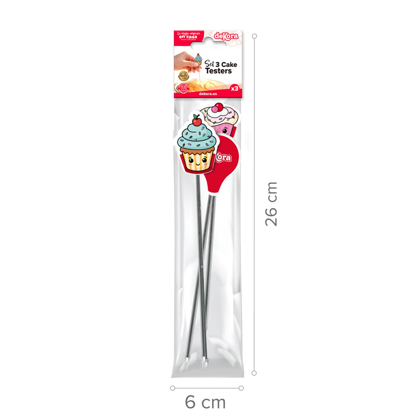 PACK 3 CAKE TESTERS ACERO INOX- DEKORA HOME BAKING