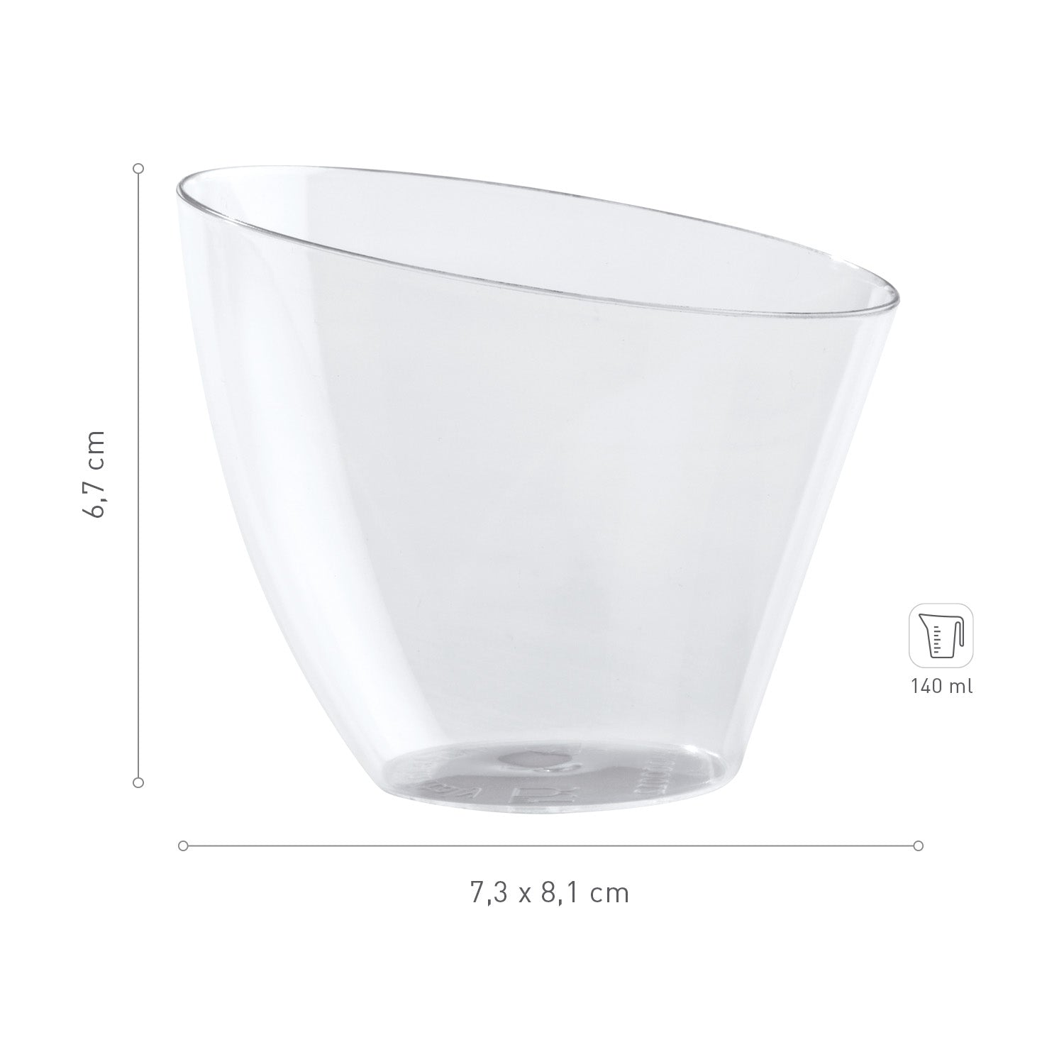 BICHIERINO PLASTICA TRASPARENTE CANDELA 73X81H67MM CAP.140ML