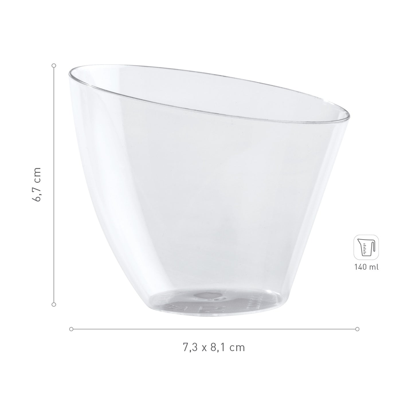 BICHIERINO PLASTICA TRASPARENTE CANDELA 73X81H67MM CAP.140ML
