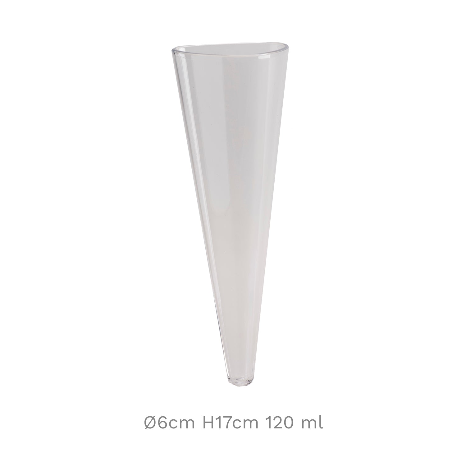 SET 20 CONI NERI IN TRANSPARENTE Ø6CM H17CM 120ML
