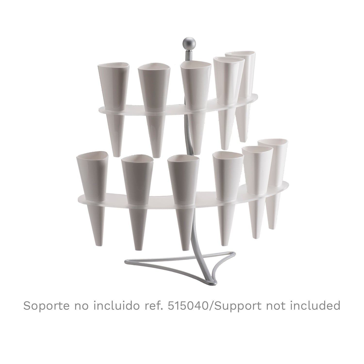 SET 20 WHITE PLASTC CONES Ø6CM H17CM 120ML