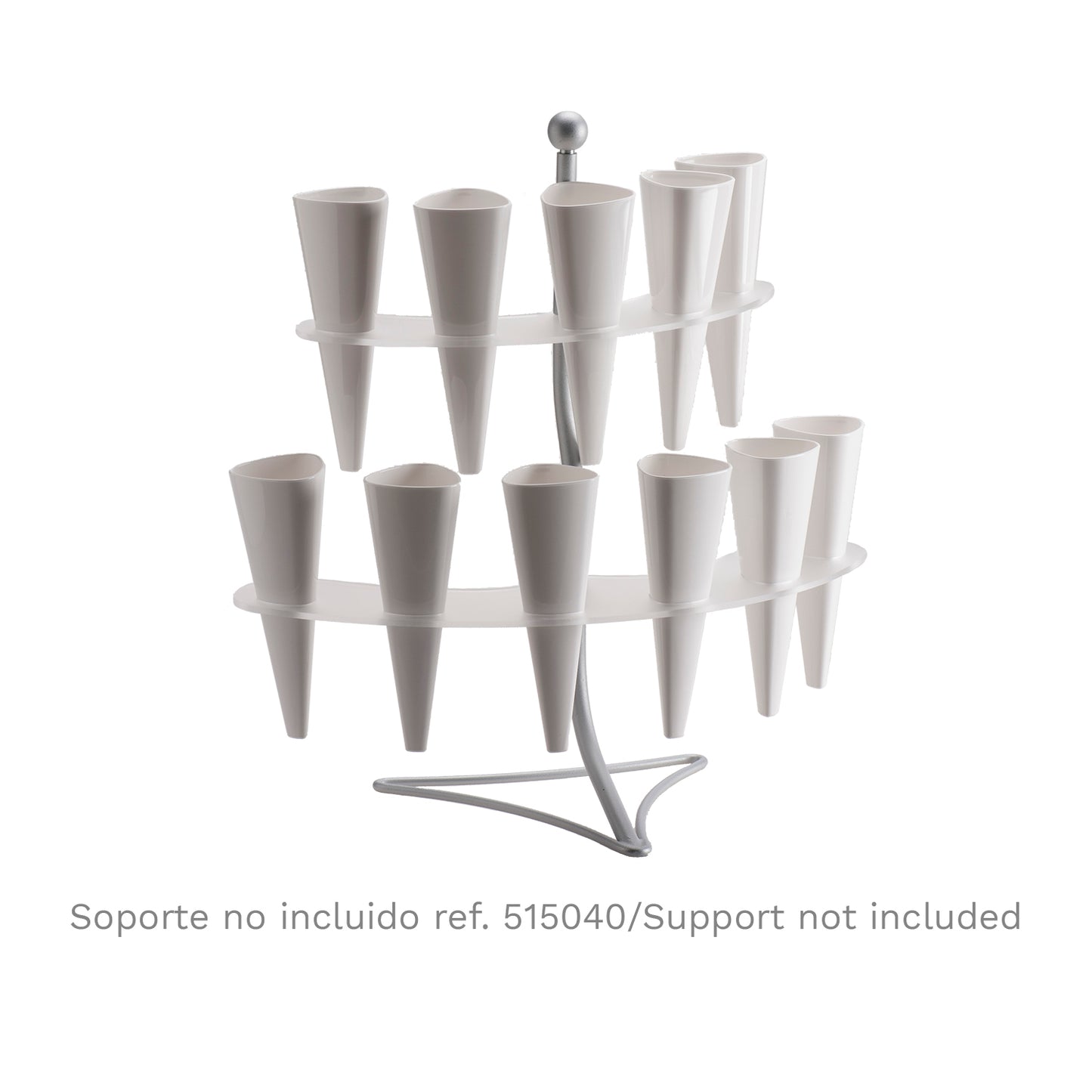 SET 20 CONOS EN PLASTICO BLÁNCO Ø6CM H17CM 120ML