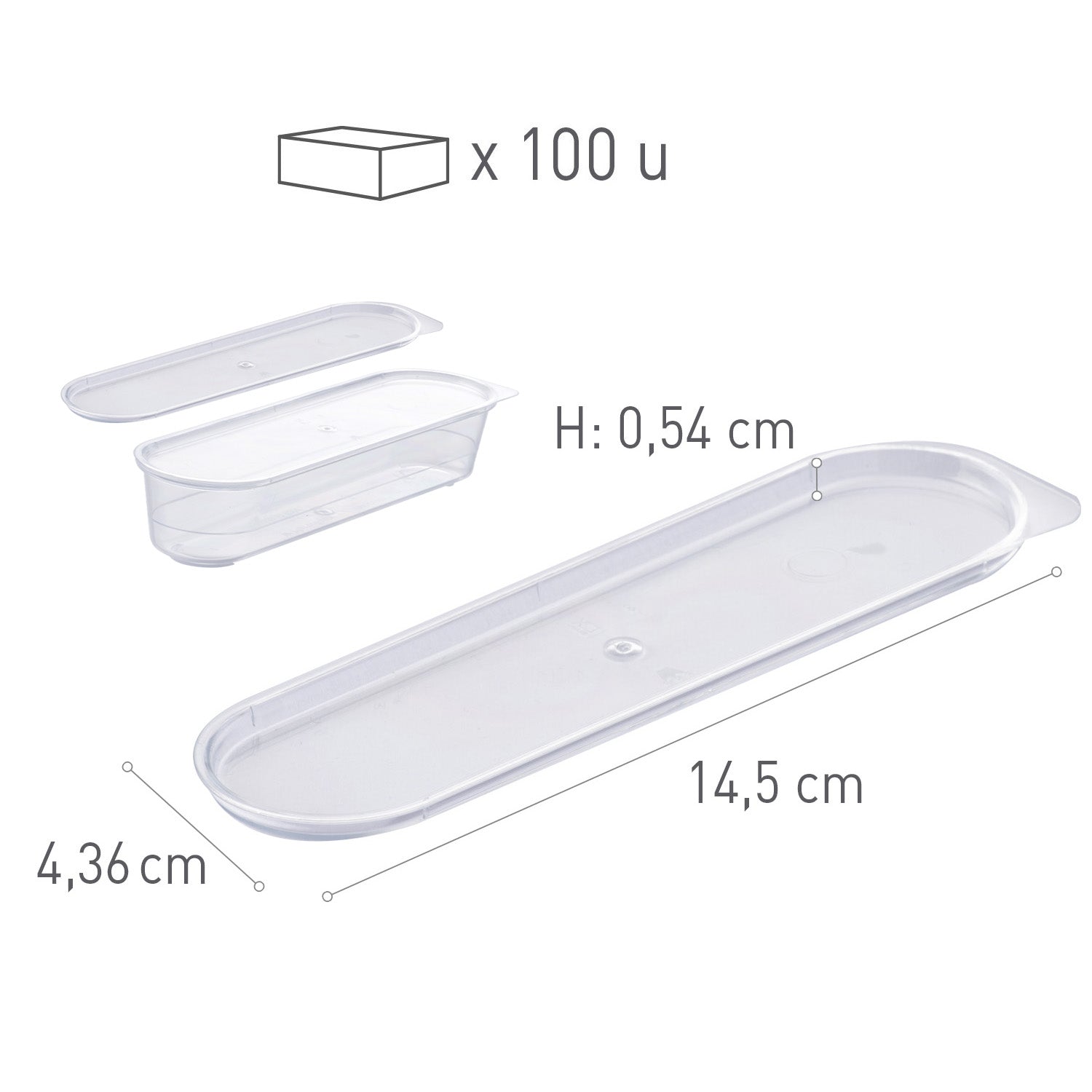 PLASTIC LID FOR ECLAIR XL CUP 145X43.6H5.4MM