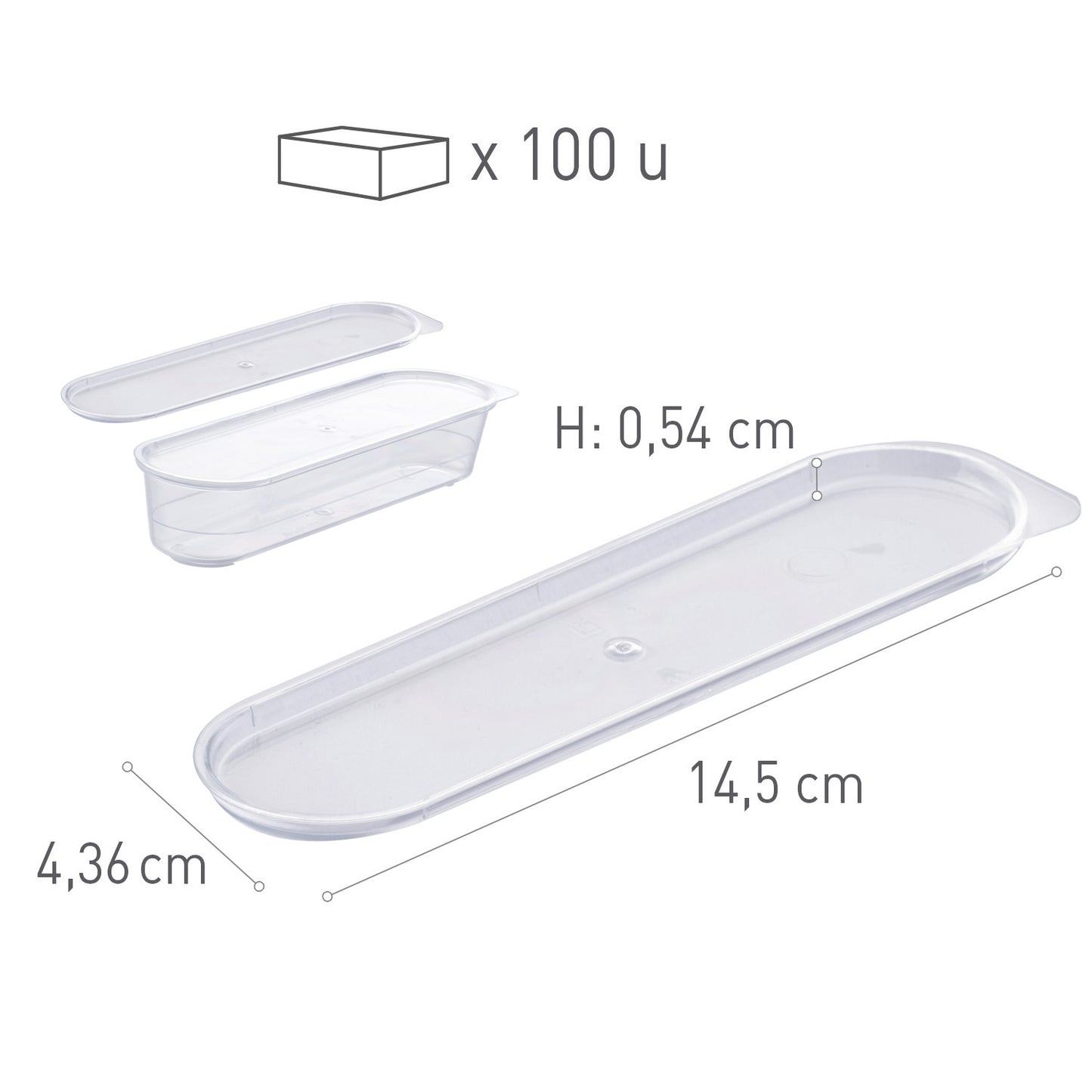 PLASTIC LID FOR ECLAIR XL CUP 145X43.6H5.4MM