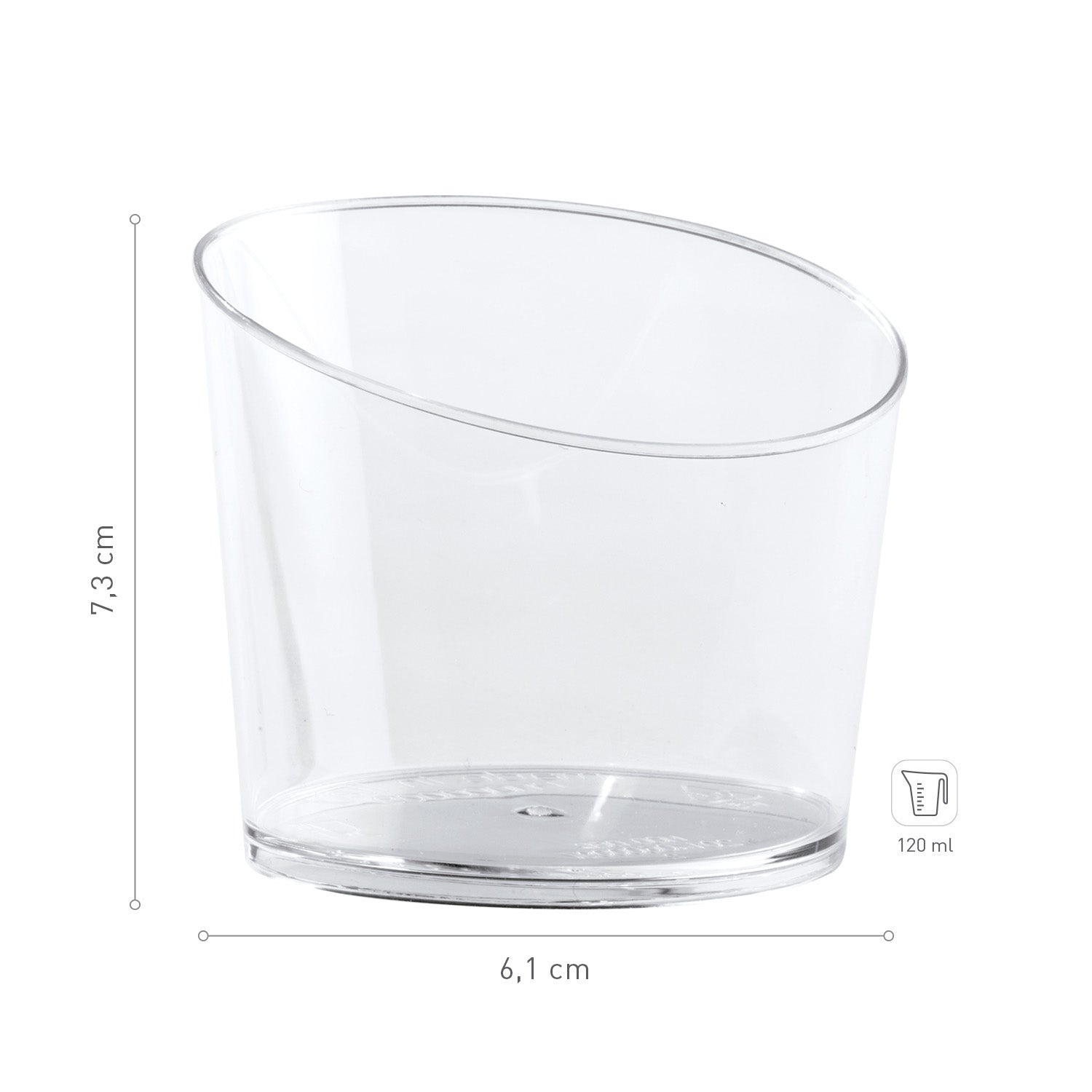 COPO PLÁSTICO TRANSPARENTE GREEK Ø 73X61MM CAP.120ML