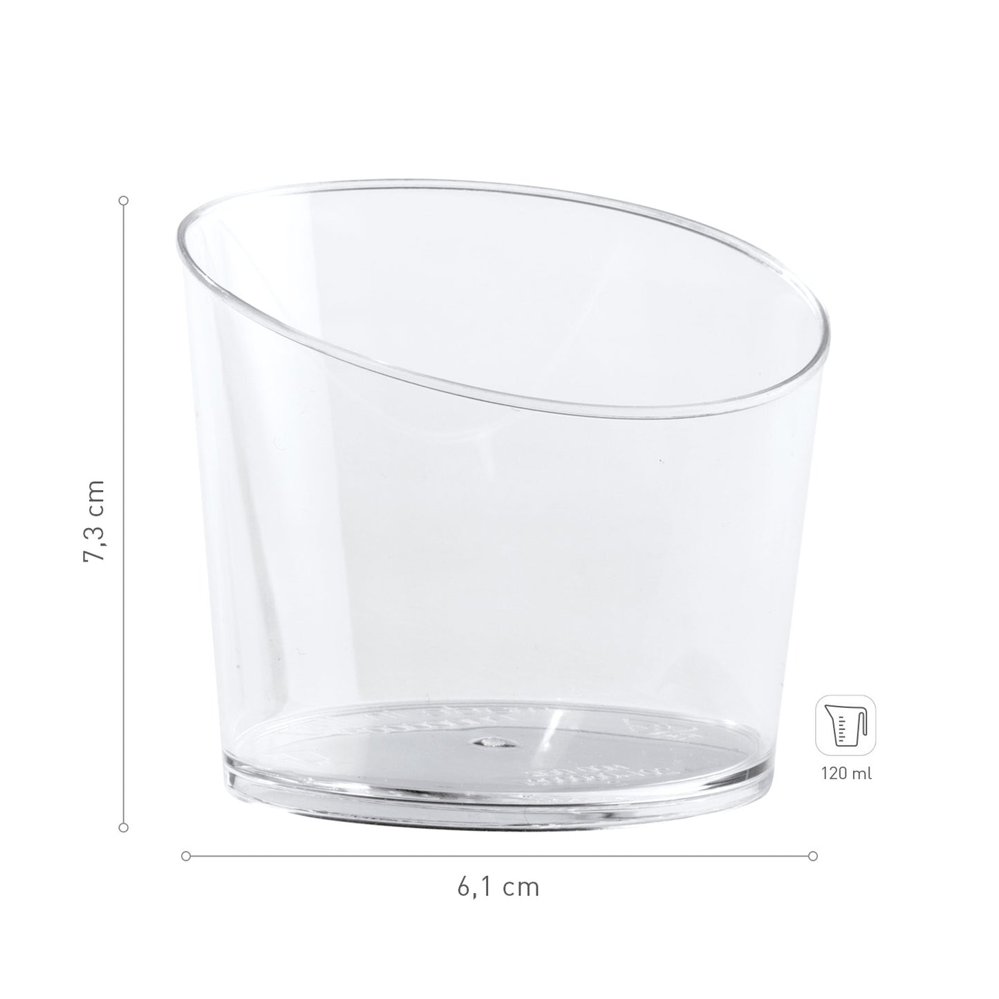 BICHIERINO PLASTICA TRASPARENTE GREEK Ø 73X61MM CAP.120ML