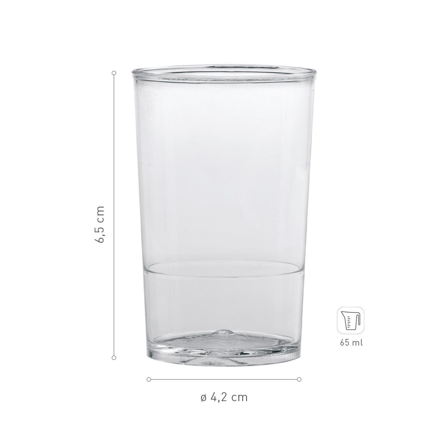BICHIERINO PLASTICA CLASSIC Ø 42 H65 MM | CAP. 65ML
