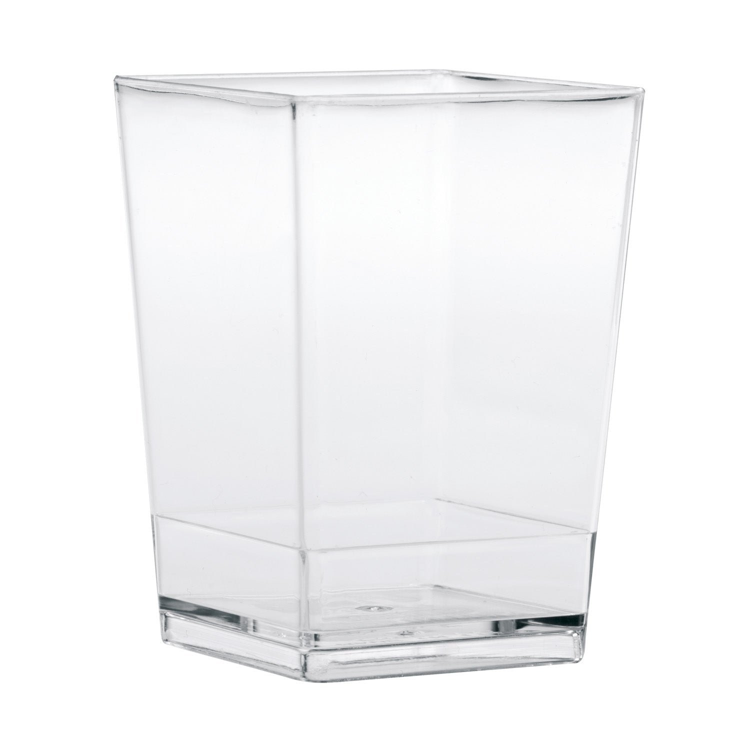 TRANSPARENT PLASTIC CUP SQUARE 55X55 H80MM | CAP. 175ML