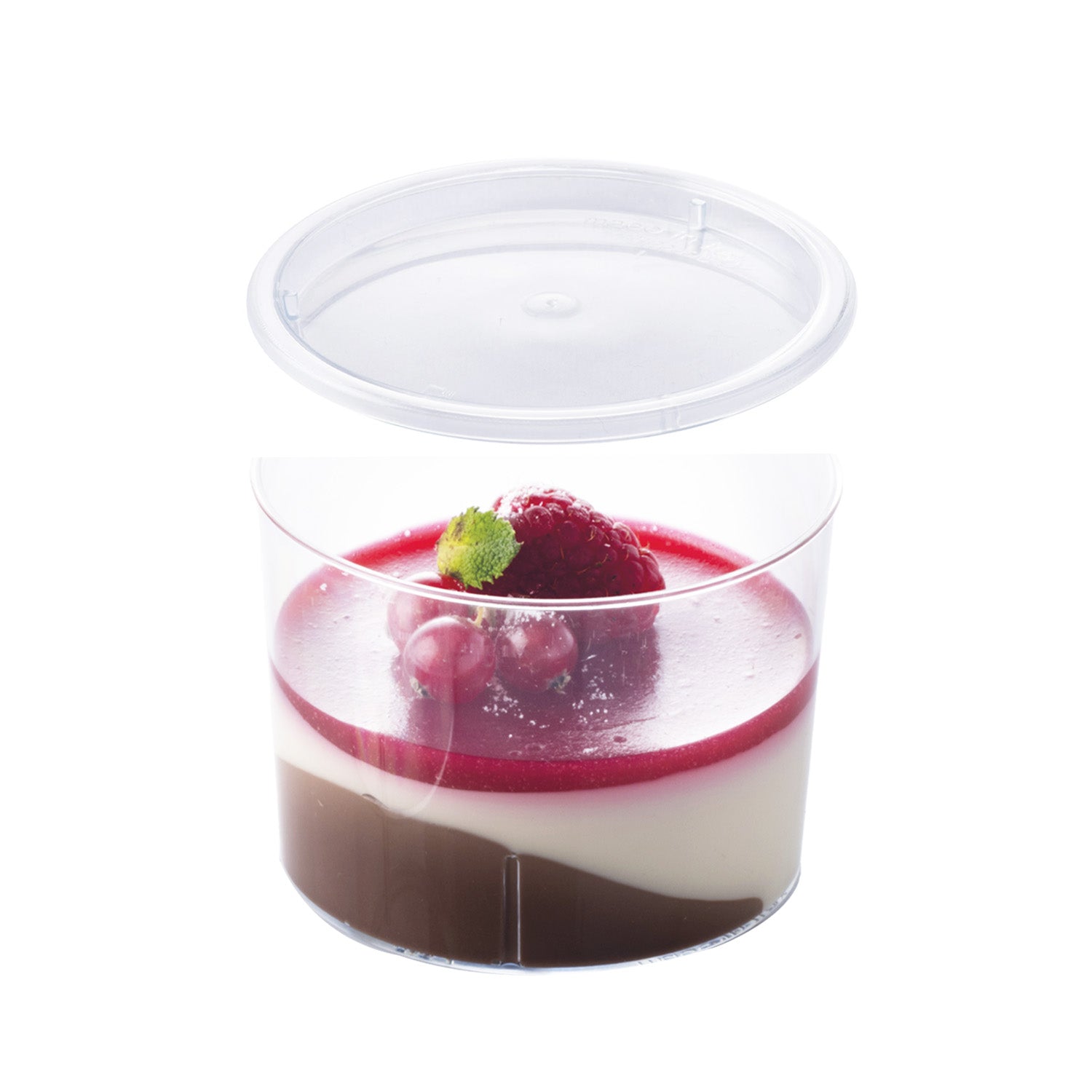 GOBELET ROND TRANSPARENT EN PLASTIQUE DIAM 80MM H7.5MM