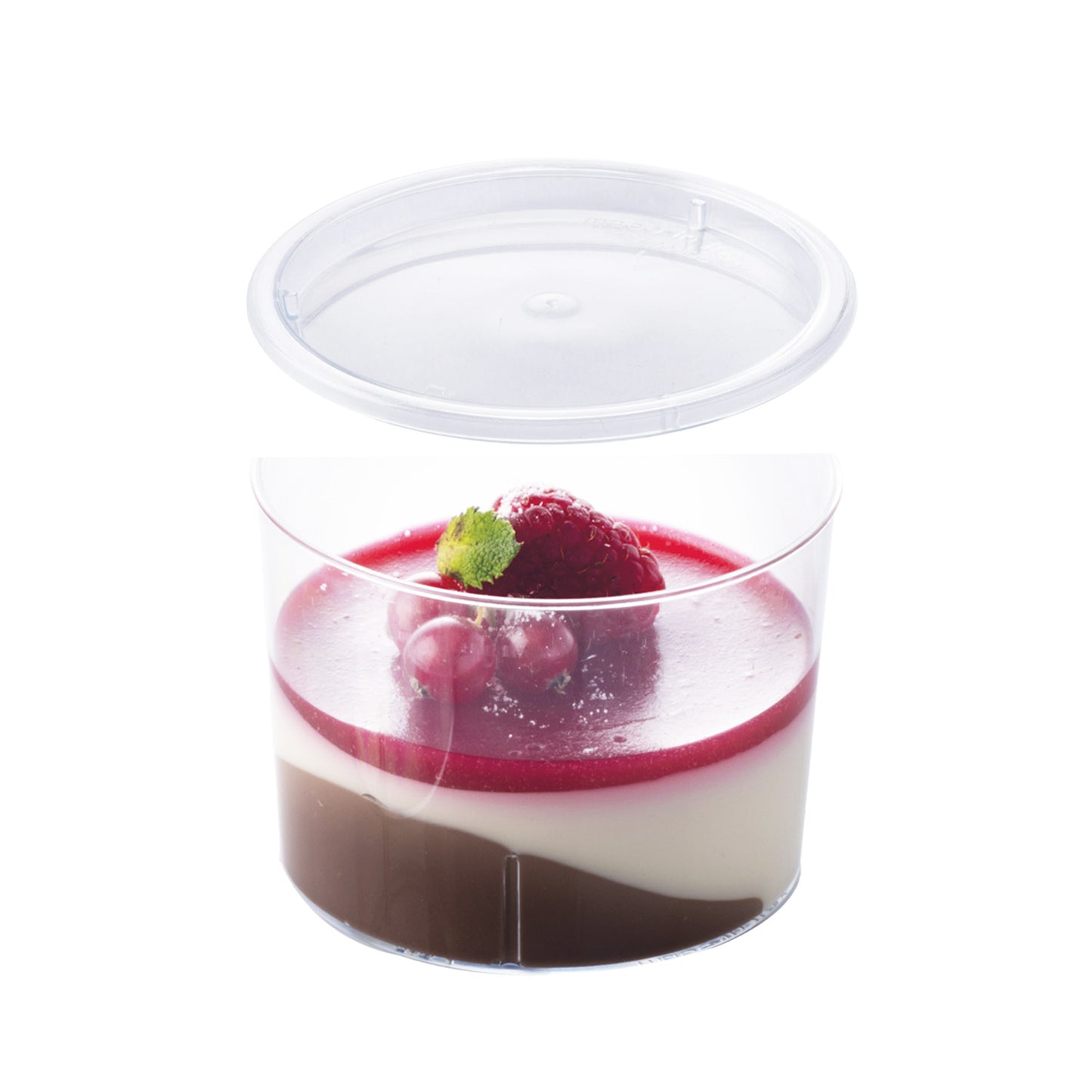 GOBELET ROND TRANSPARENT EN PLASTIQUE DIAM 80MM H7.5MM